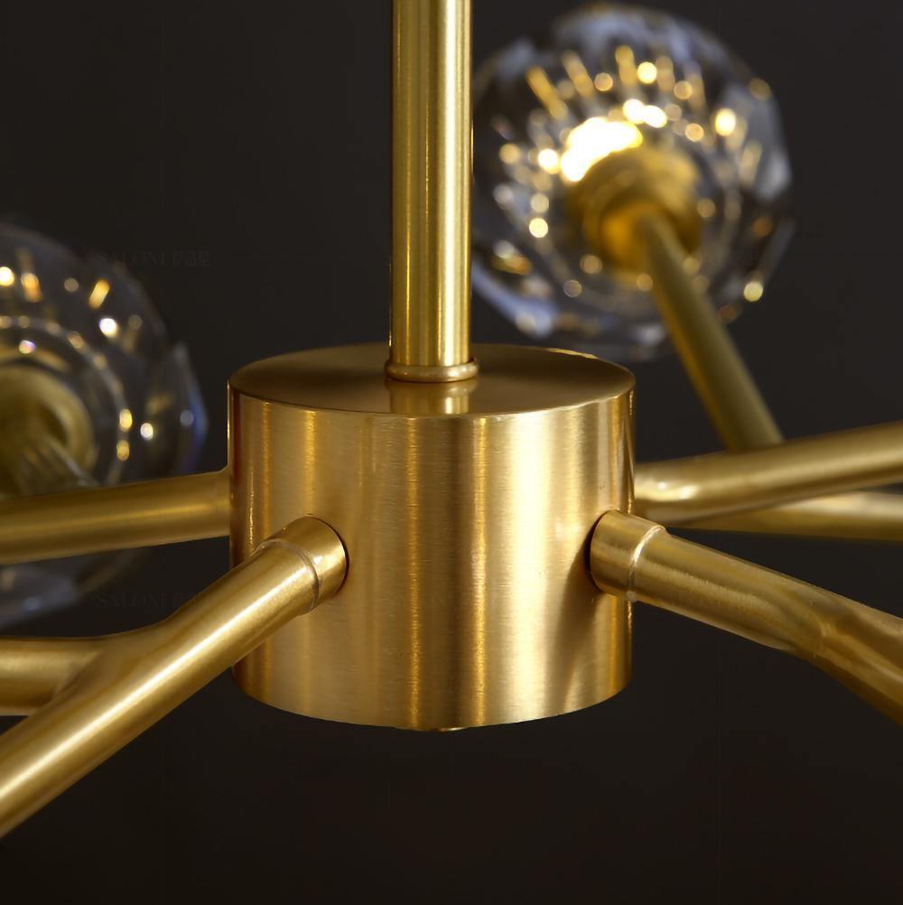 Lustra Kristallkugel Pendelleuchte Messing Cluster-Letslighting