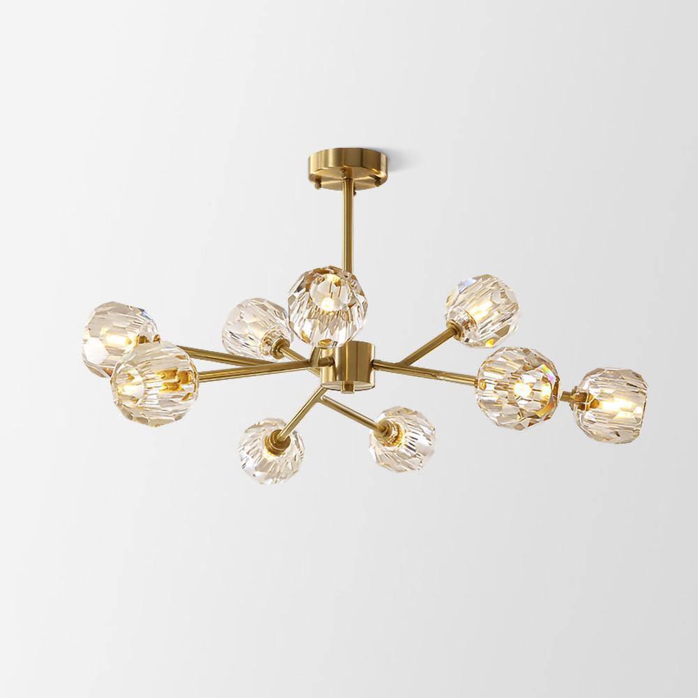 Lustra Kristallkugel Pendelleuchte Messing Cluster-Letslighting