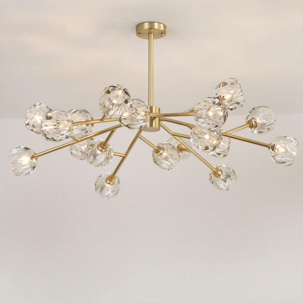 Lustra Kristallkugel Pendelleuchte Messing Cluster-Letslighting