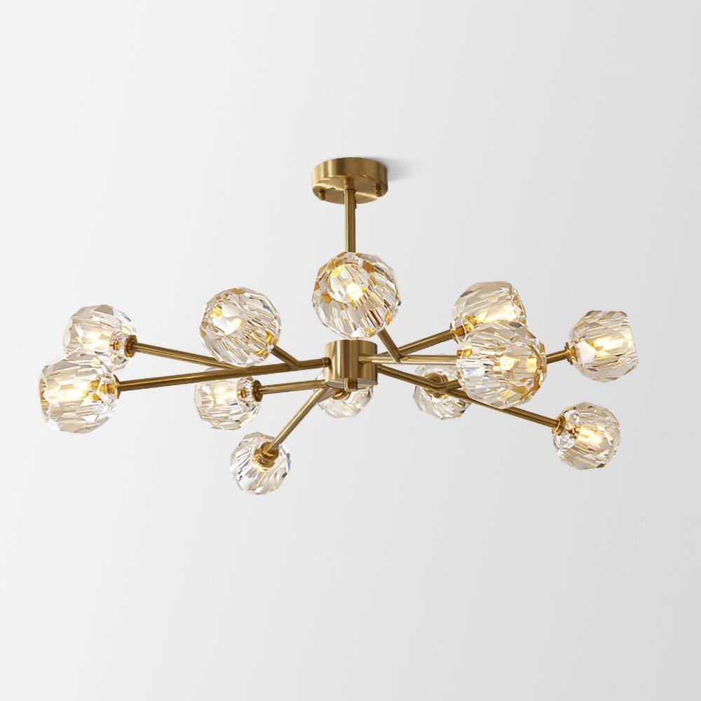 Lustra Kristallkugel Pendelleuchte Messing Cluster-Letslighting