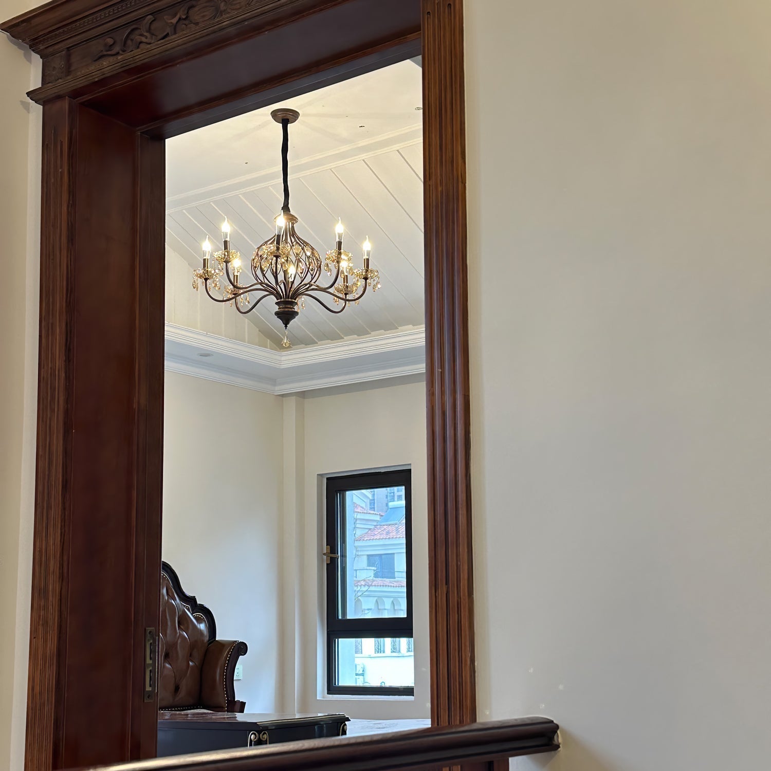 Enorel Vintage Kronleuchter aus Bronze und Kristall-Letslighting