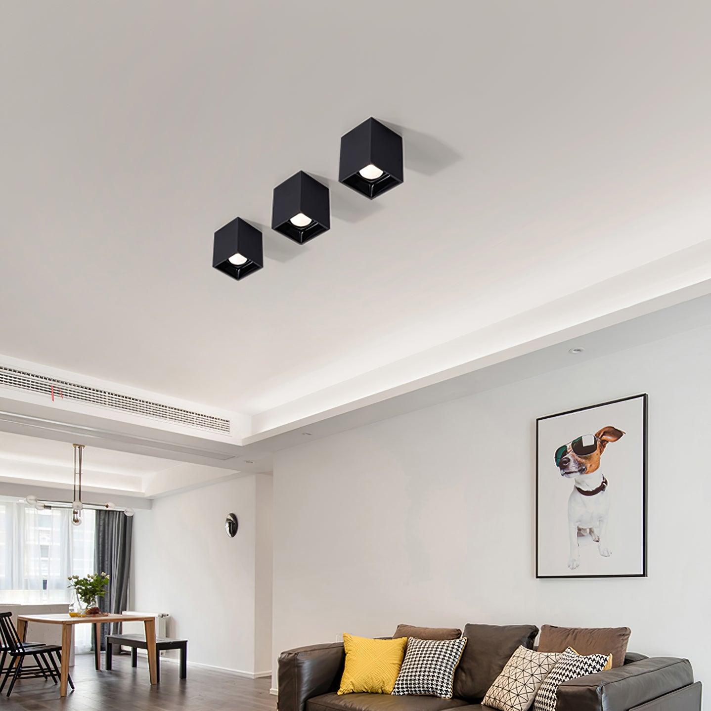 Lustra Deckenleuchte Cube Square Schwarz Strahler-Letslighting
