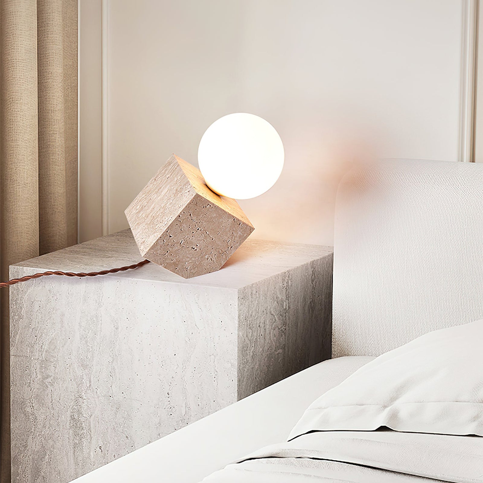 Cube Stone Table Lamp - Letslighting