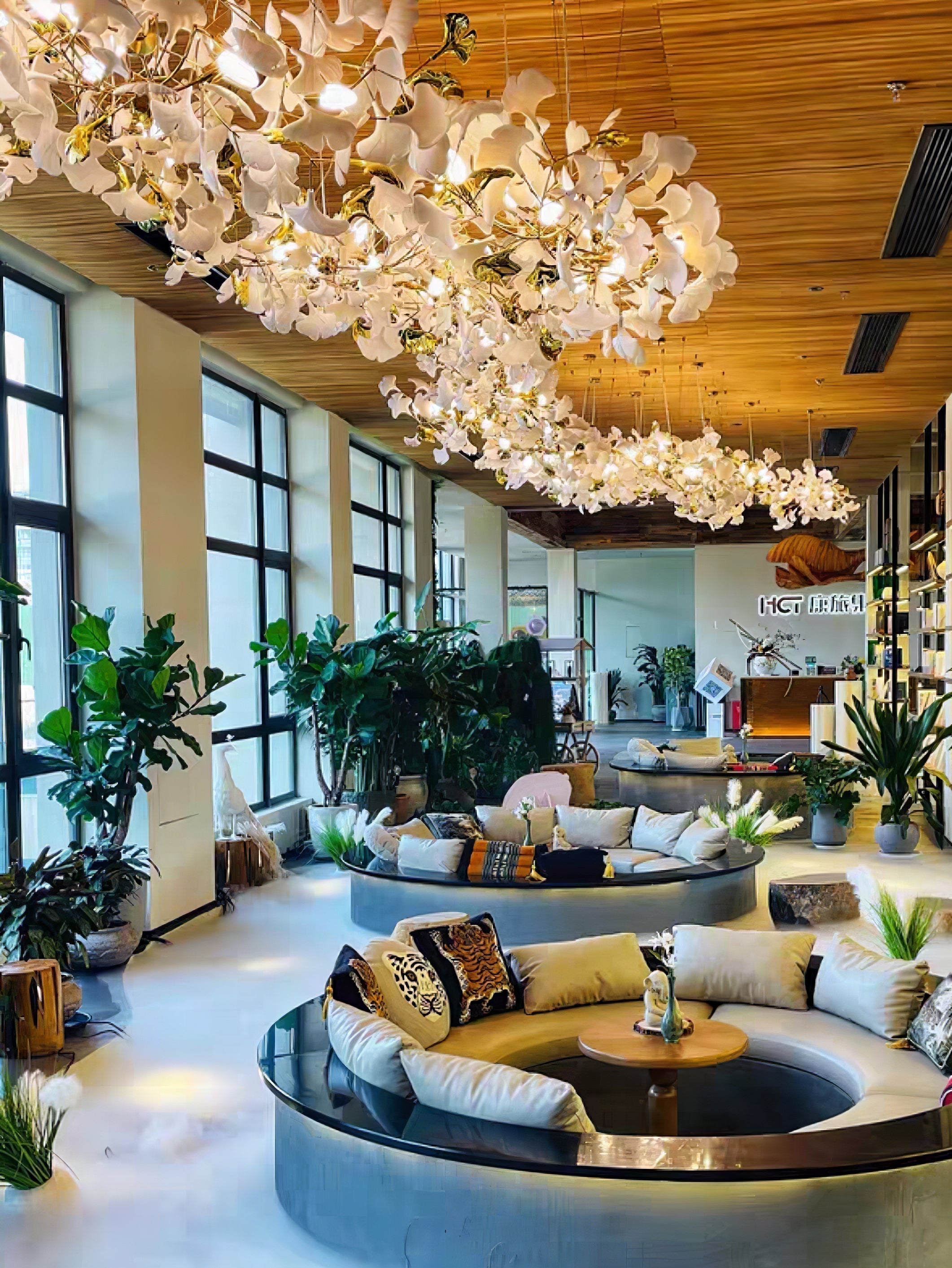 Olivia Keramik Gingko Blatt Kronleuchter-Letslighting