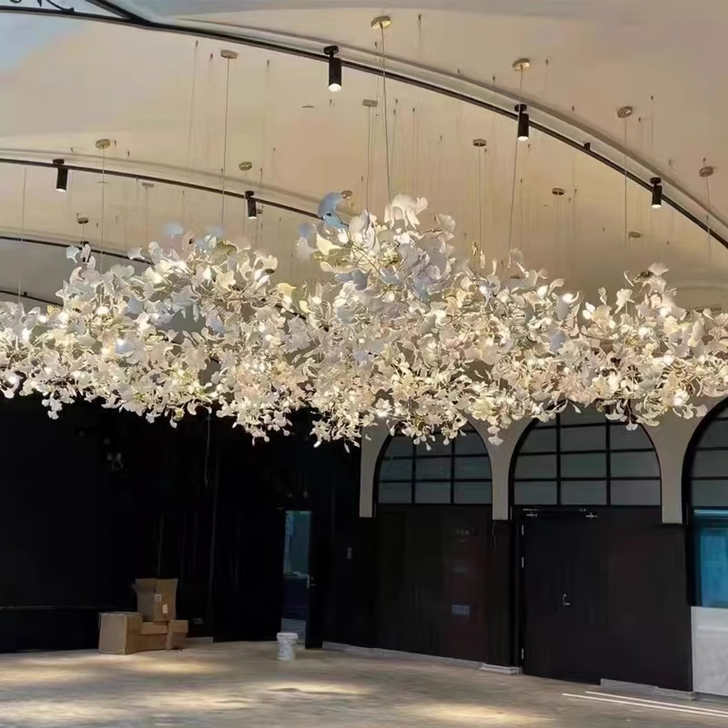 Olivia Keramik Gingko Blatt Kronleuchter-Letslighting