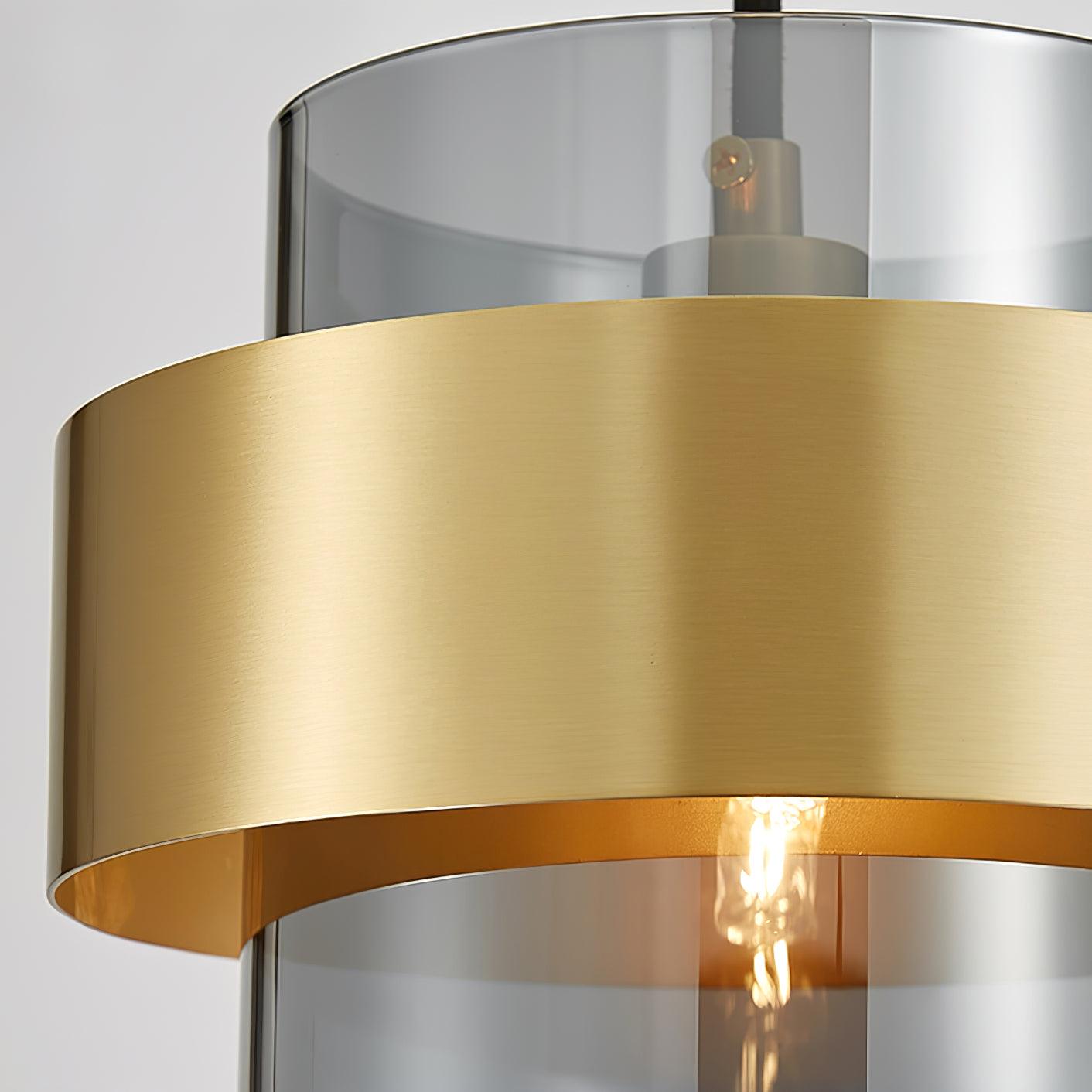 Solara Pendelleuchte Messing Zylinder Glas Modern-Letslighting