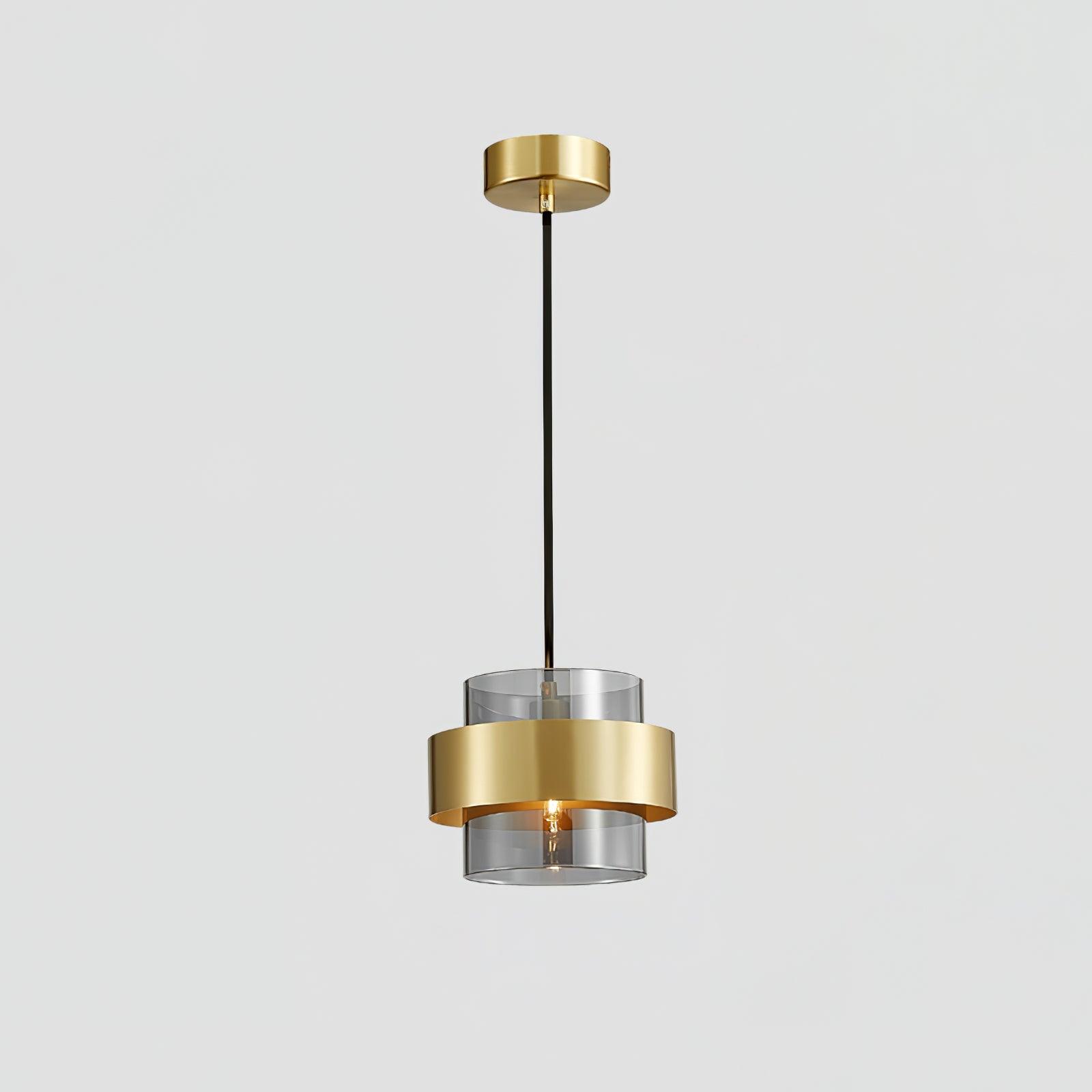 Solara Pendelleuchte Messing Zylinder Glas Modern-Letslighting