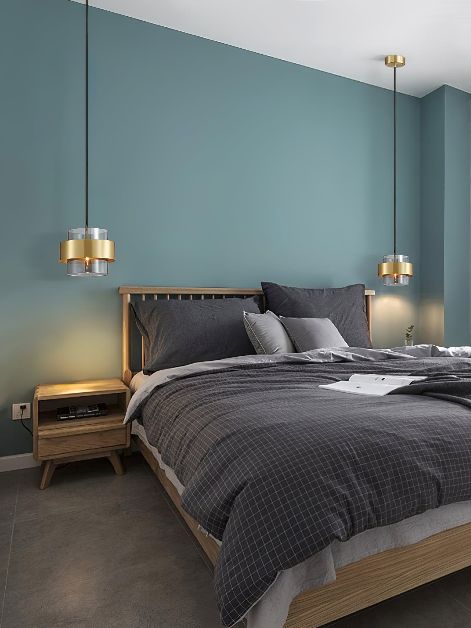 Solara Pendelleuchte Messing Zylinder Glas Modern-Letslighting