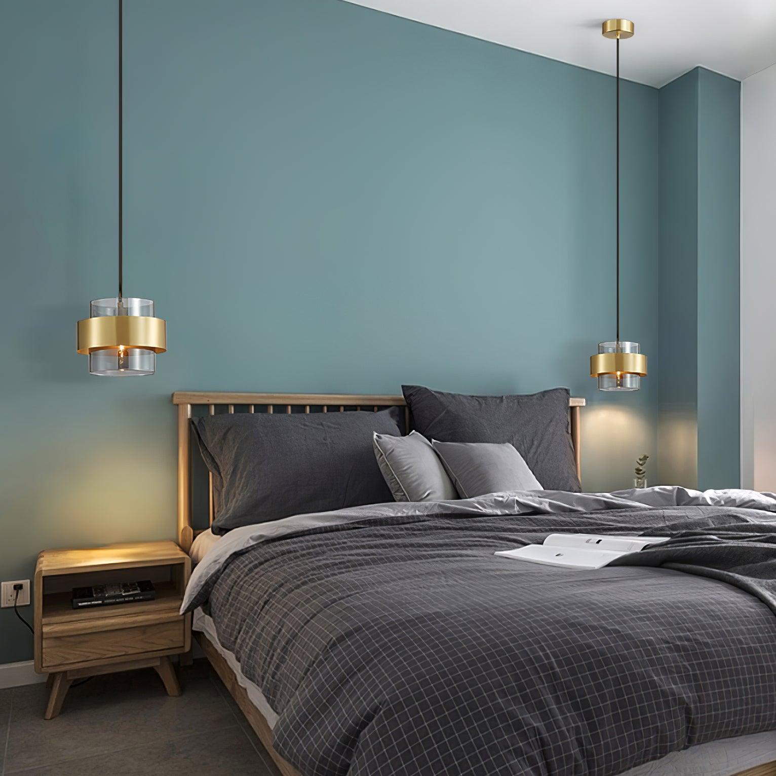 Solara Pendelleuchte Messing Zylinder Glas Modern-Letslighting