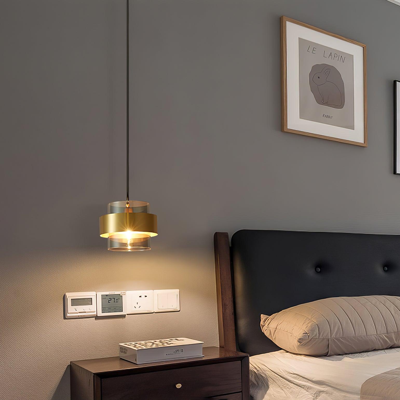 Solara Pendelleuchte Messing Zylinder Glas Modern-Letslighting