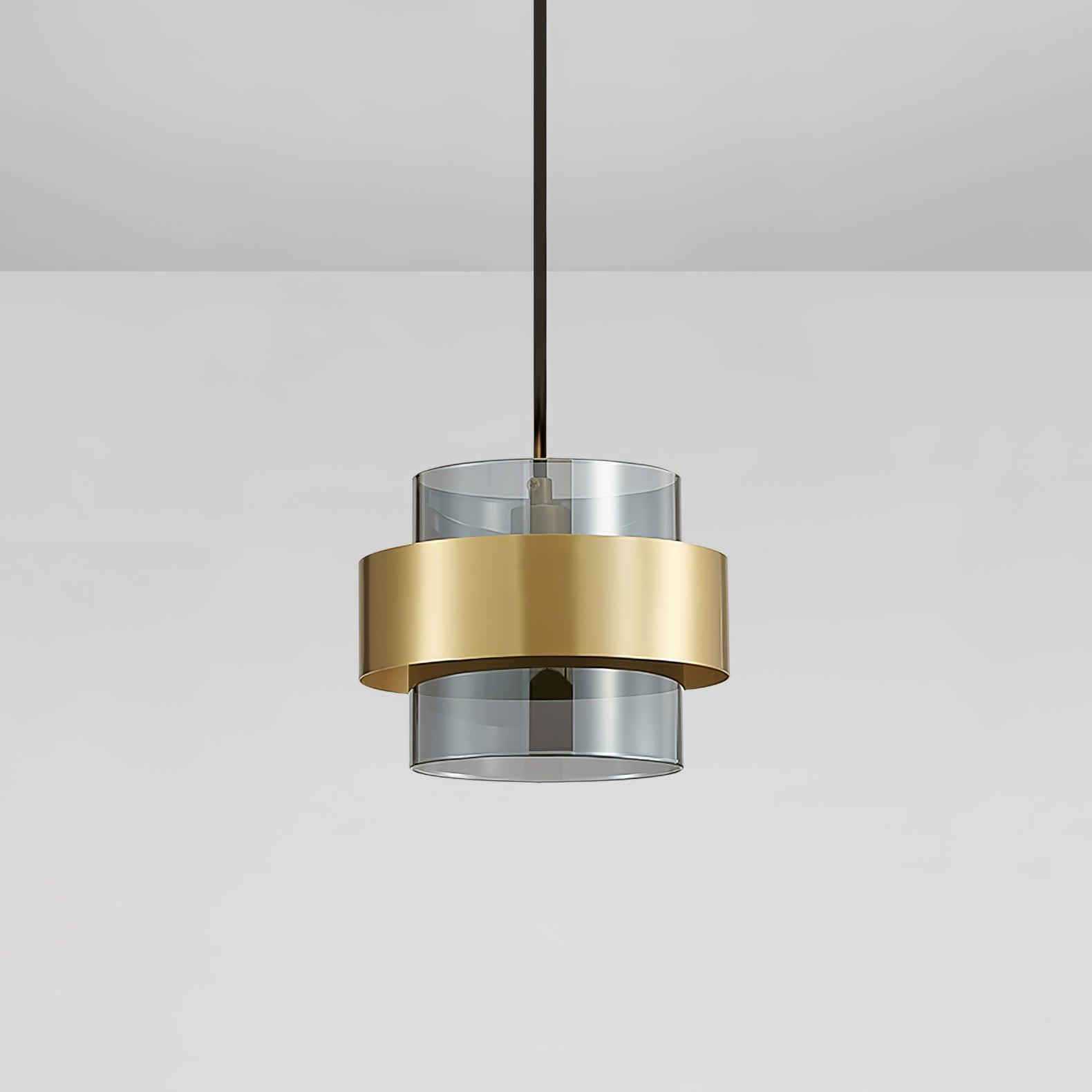 Solara Pendelleuchte Messing Zylinder Glas Modern-Letslighting