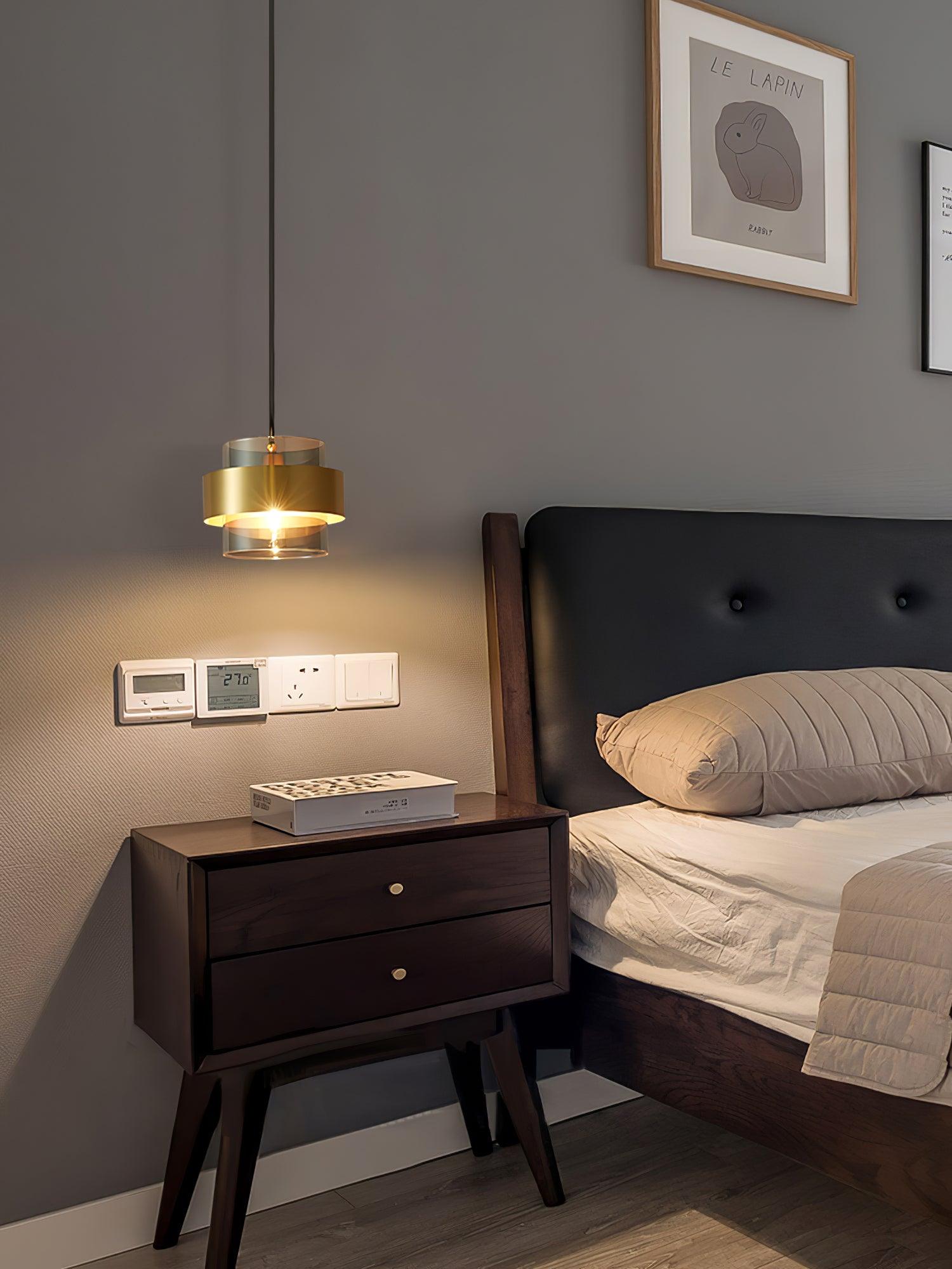Solara Pendelleuchte Messing Zylinder Glas Modern-Letslighting