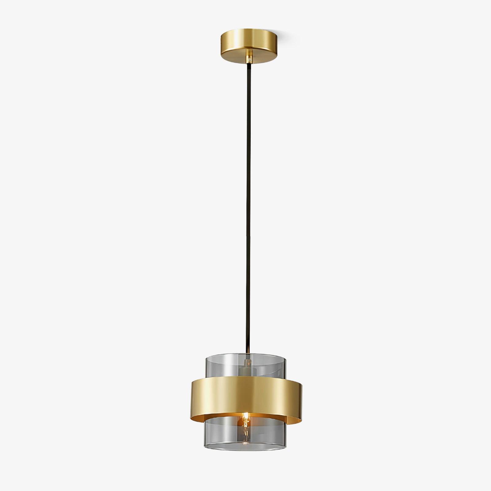 Solara Pendelleuchte Messing Zylinder Glas Modern-Letslighting