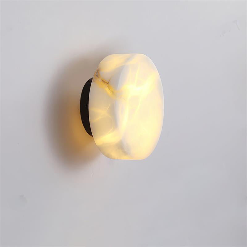 Glim Modern Minimalist Brass Metal Alabaster Wall Lamp - Letslighting