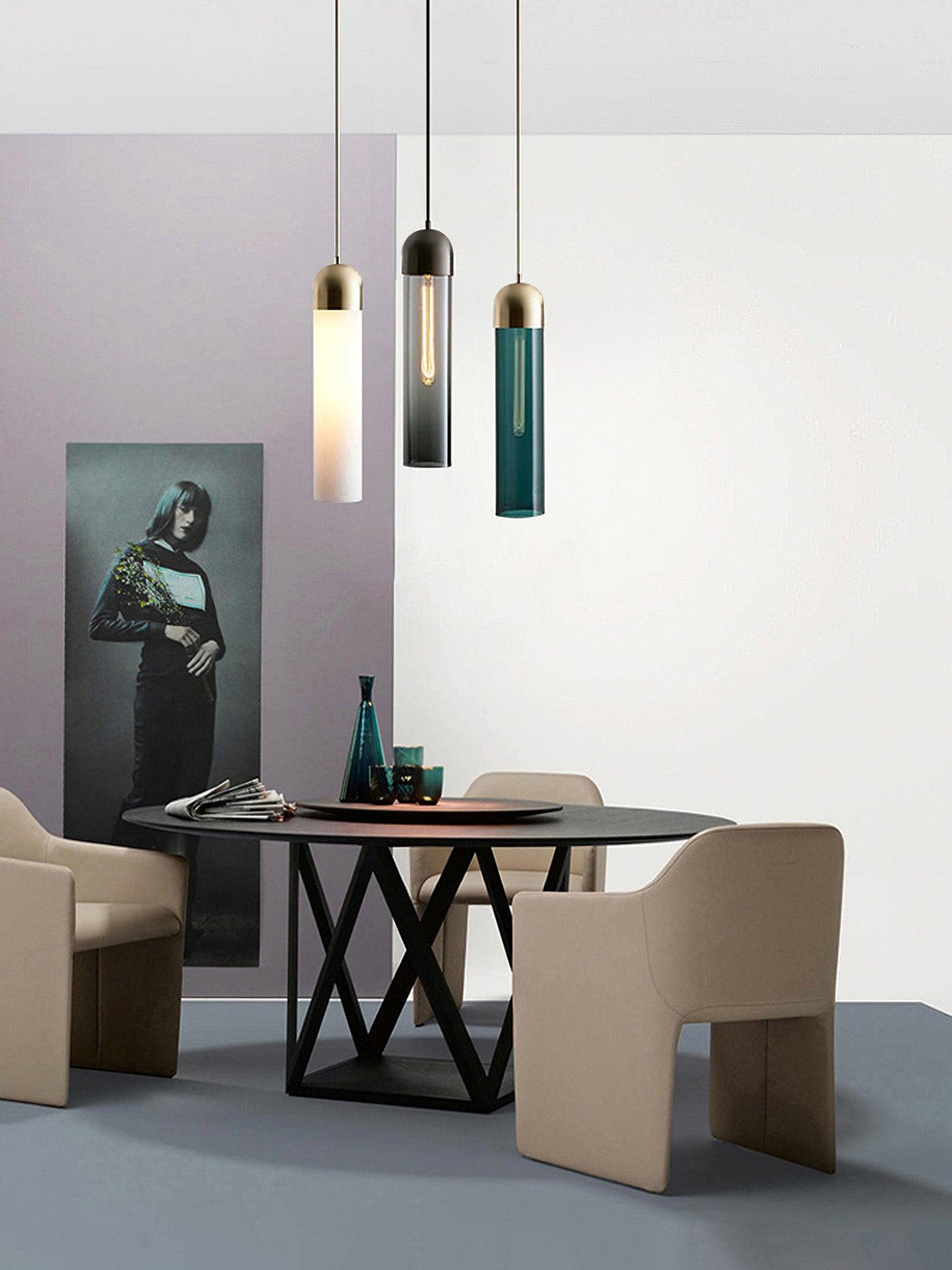 Eurcara Zylindrische Glas Pendelleuchte-Letslighting
