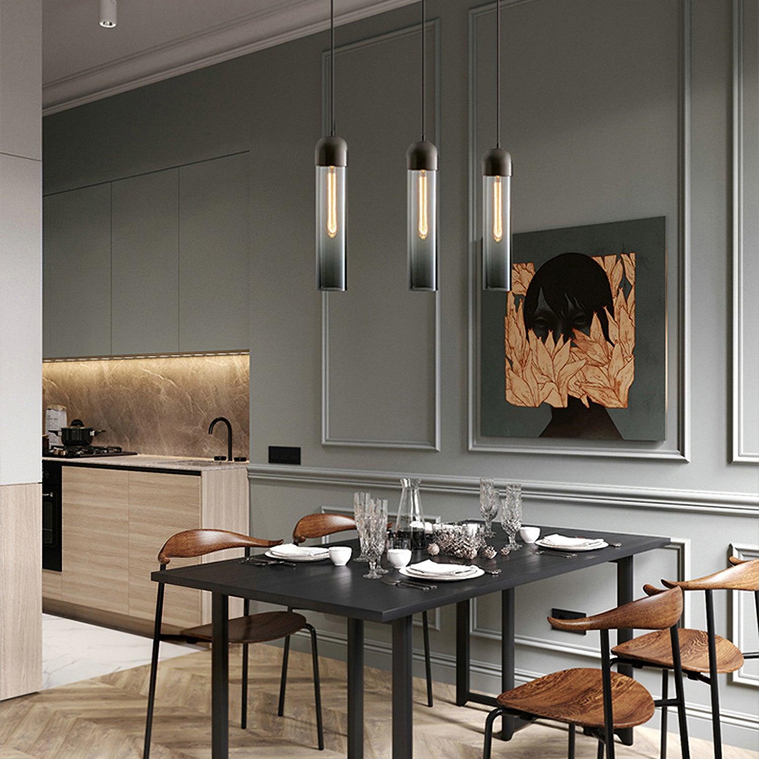 Eurcara Zylindrische Glas Pendelleuchte-Letslighting