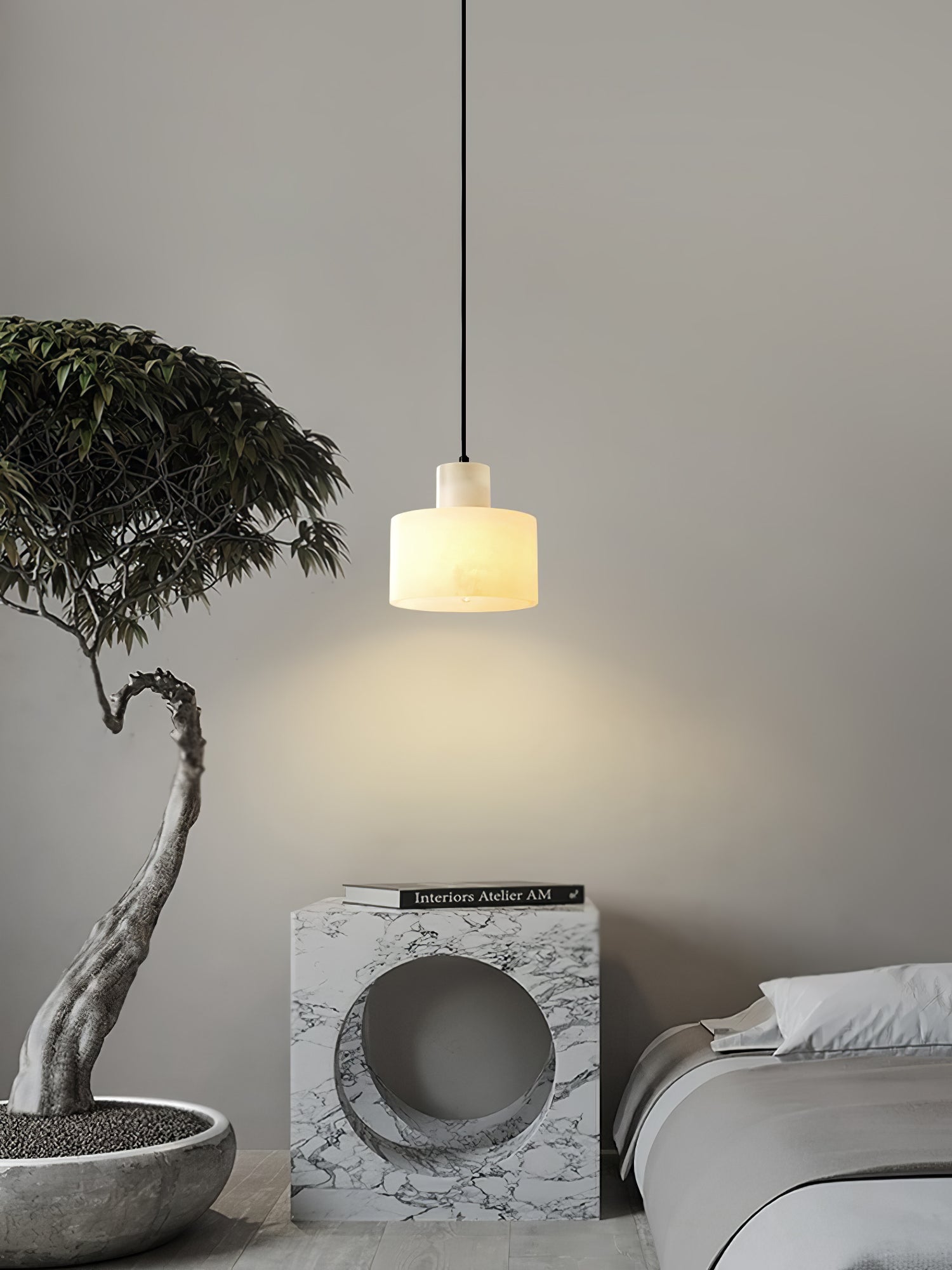 Alabaster Pendant Lgiht Dual Cylindrical - Neutralighting