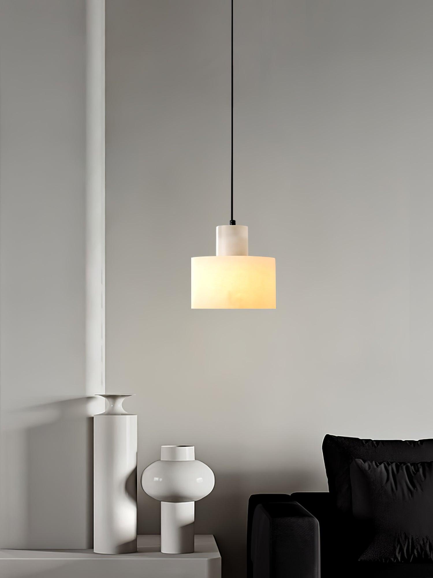 Alabaster Pendant Lgiht Dual Cylindrical - Neutralighting