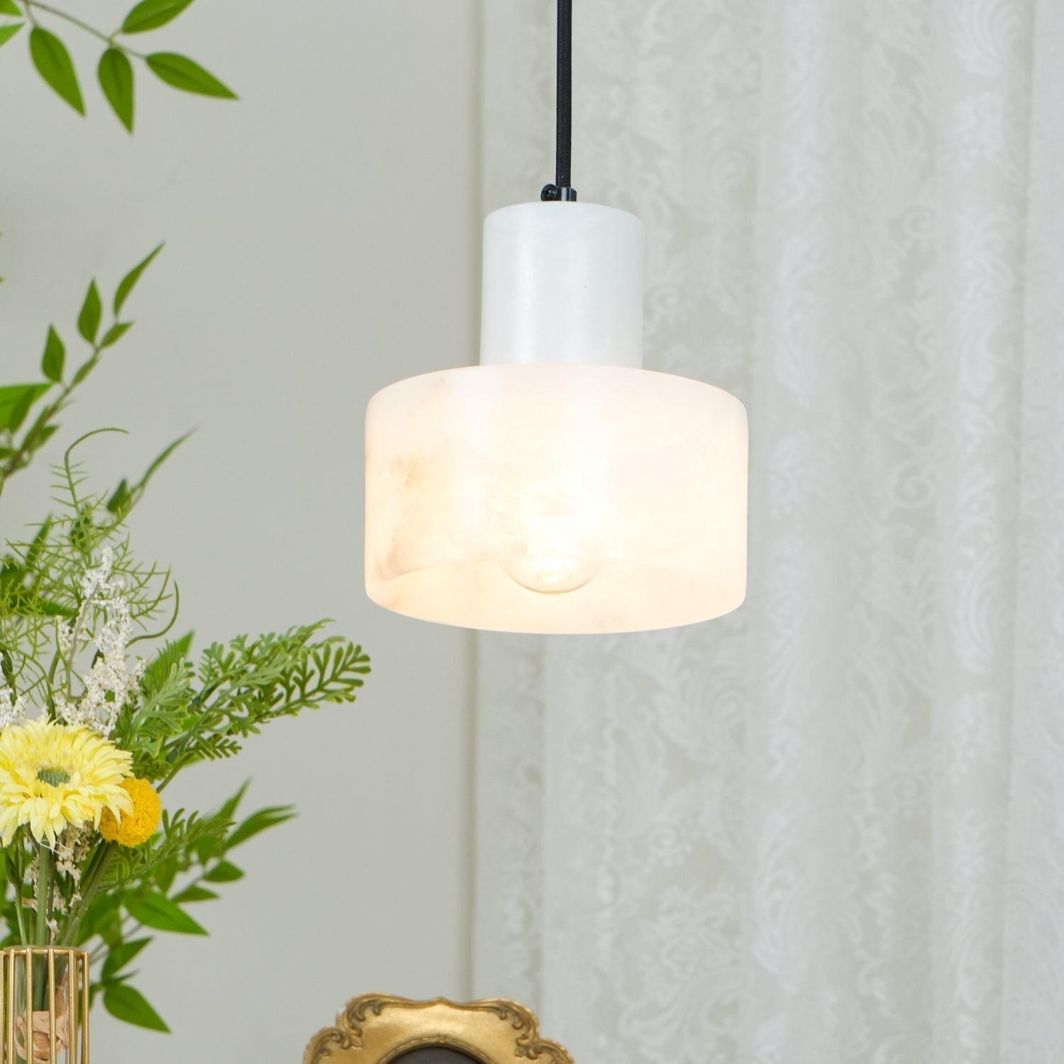 Alabaster Pendant Lgiht Dual Cylindrical - Neutralighting