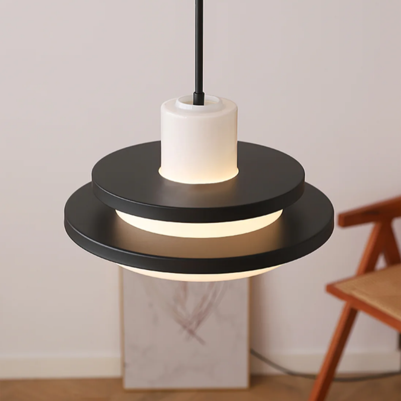 Valentina Mittleres Jahrhundert Bauhaus Pendelleuchte Glas Wohnzimmer