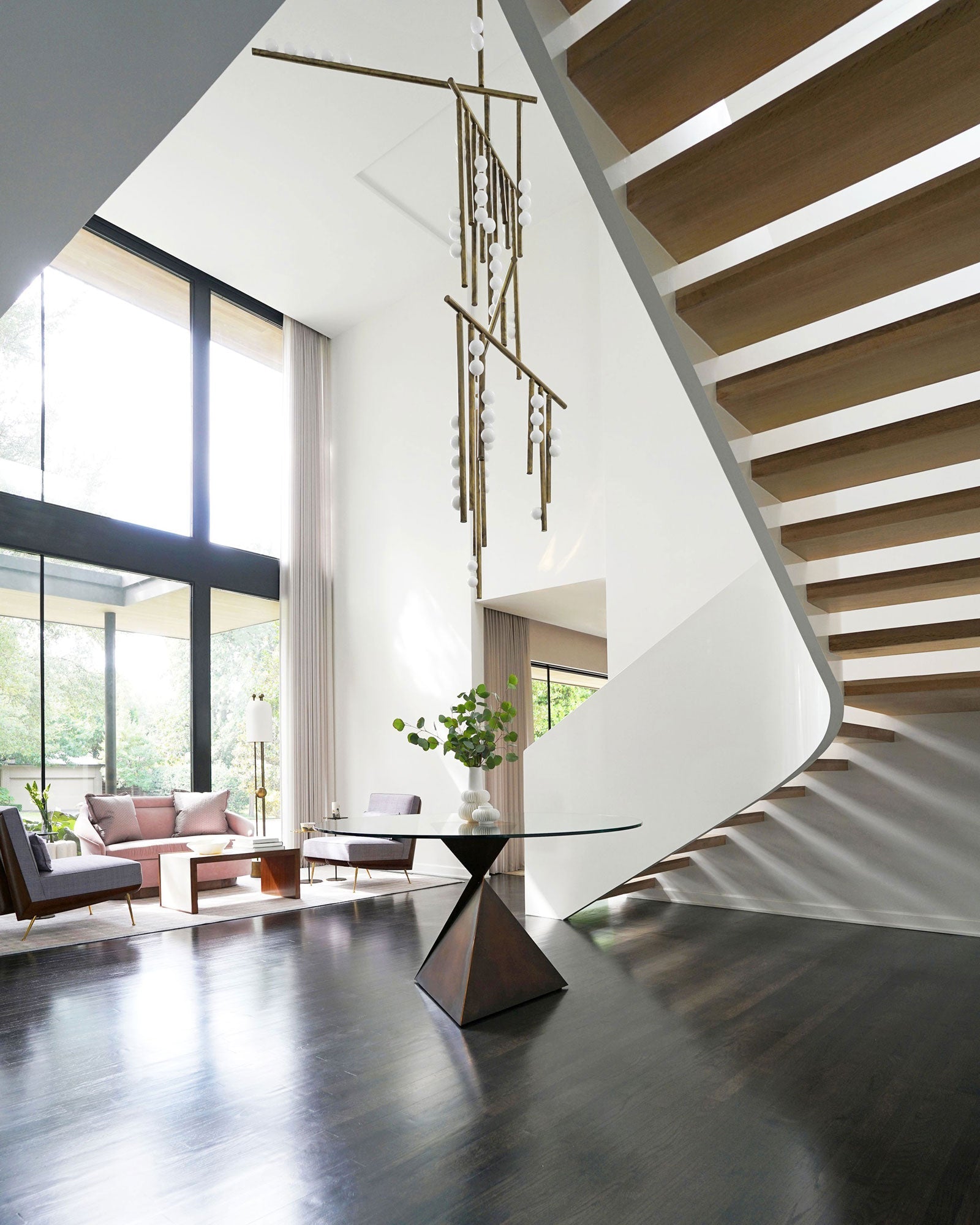 Eurzoris Geometrischer Linearer Kronleuchter aus Messing-Letslighting