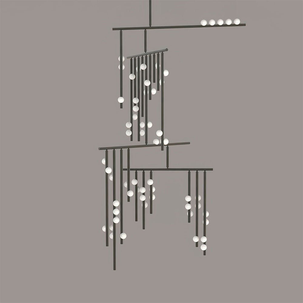Eurzoris Geometrischer Linearer Kronleuchter aus Messing-Letslighting