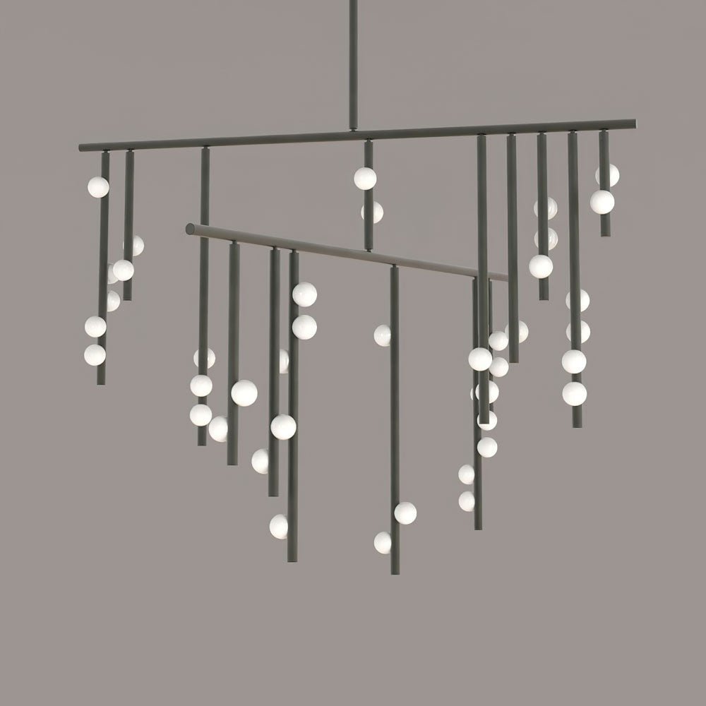 Eurzoris Geometrischer Linearer Kronleuchter aus Messing-Letslighting