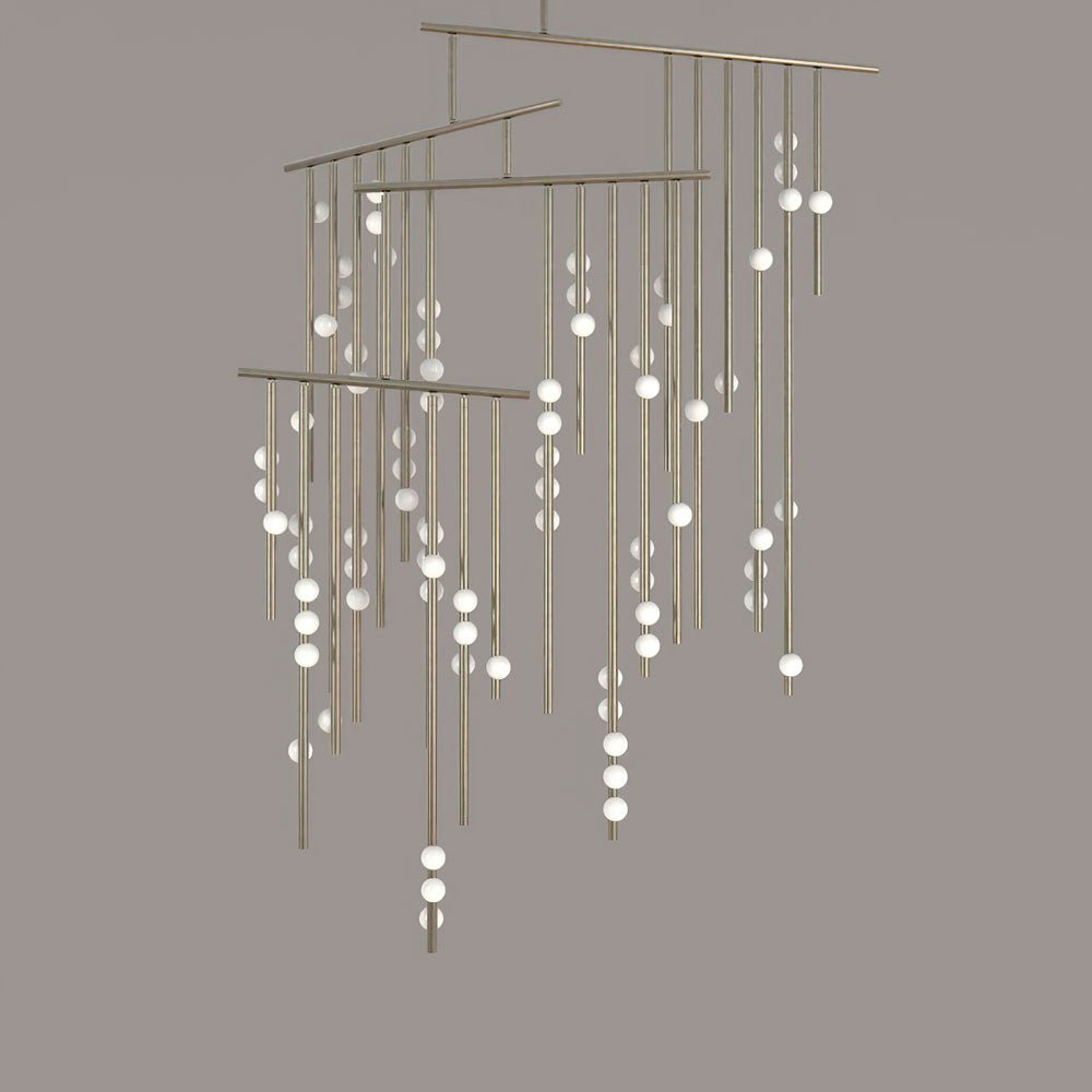 Eurzoris Geometrischer Linearer Kronleuchter aus Messing-Letslighting