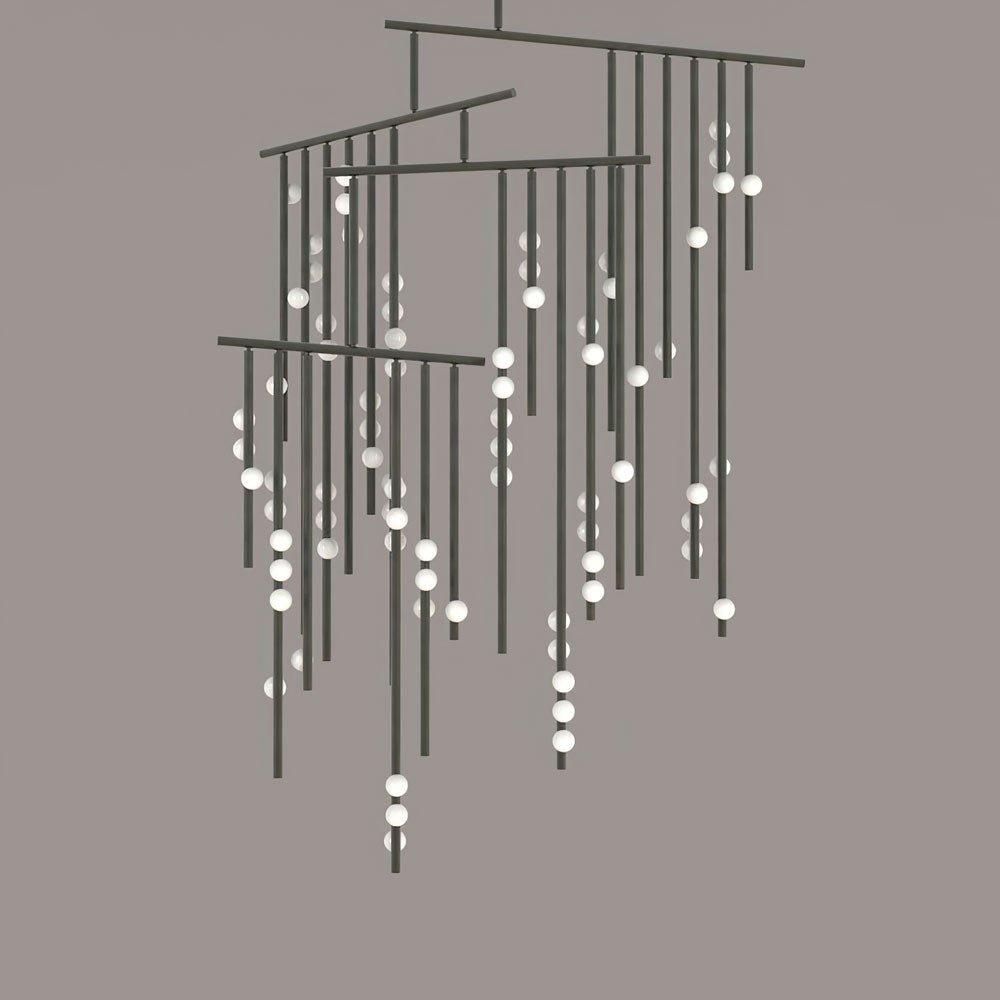 Eurzoris Geometrischer Linearer Kronleuchter aus Messing-Letslighting