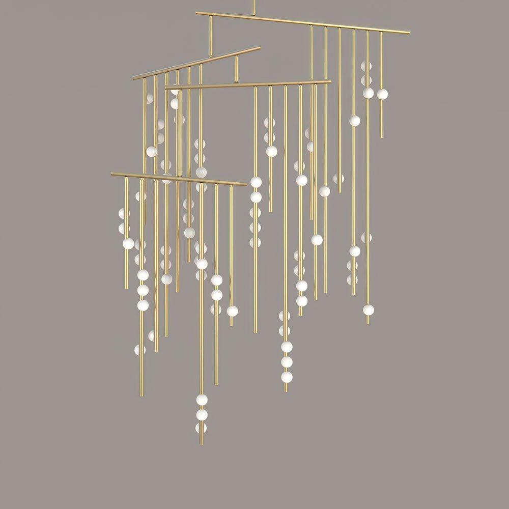Eurzoris Geometrischer Linearer Kronleuchter aus Messing-Letslighting