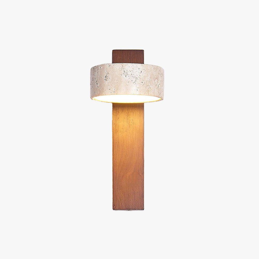 Jovan Wandleuchte aus Travertin und Holz