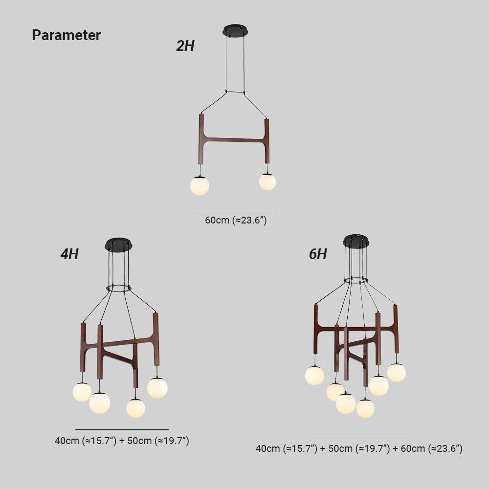 Terra Geometrischer Kronleuchter aus Holz-Letslighting