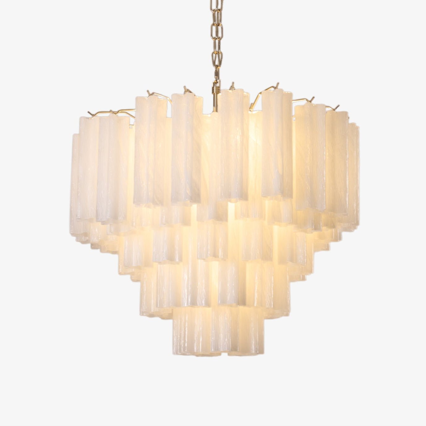 Aurora Chandelier Frosted Murano Glass Tiered Cascade - Neutralighting