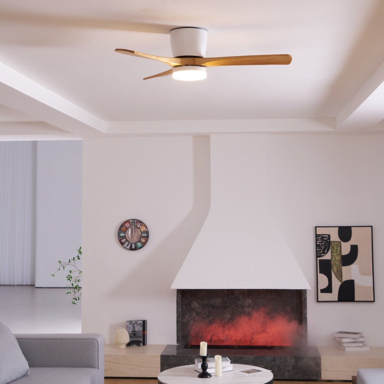 Elena Moderner Holz-Deckenventilator mit Licht, eine Mischung aus Funktionalität und Stil