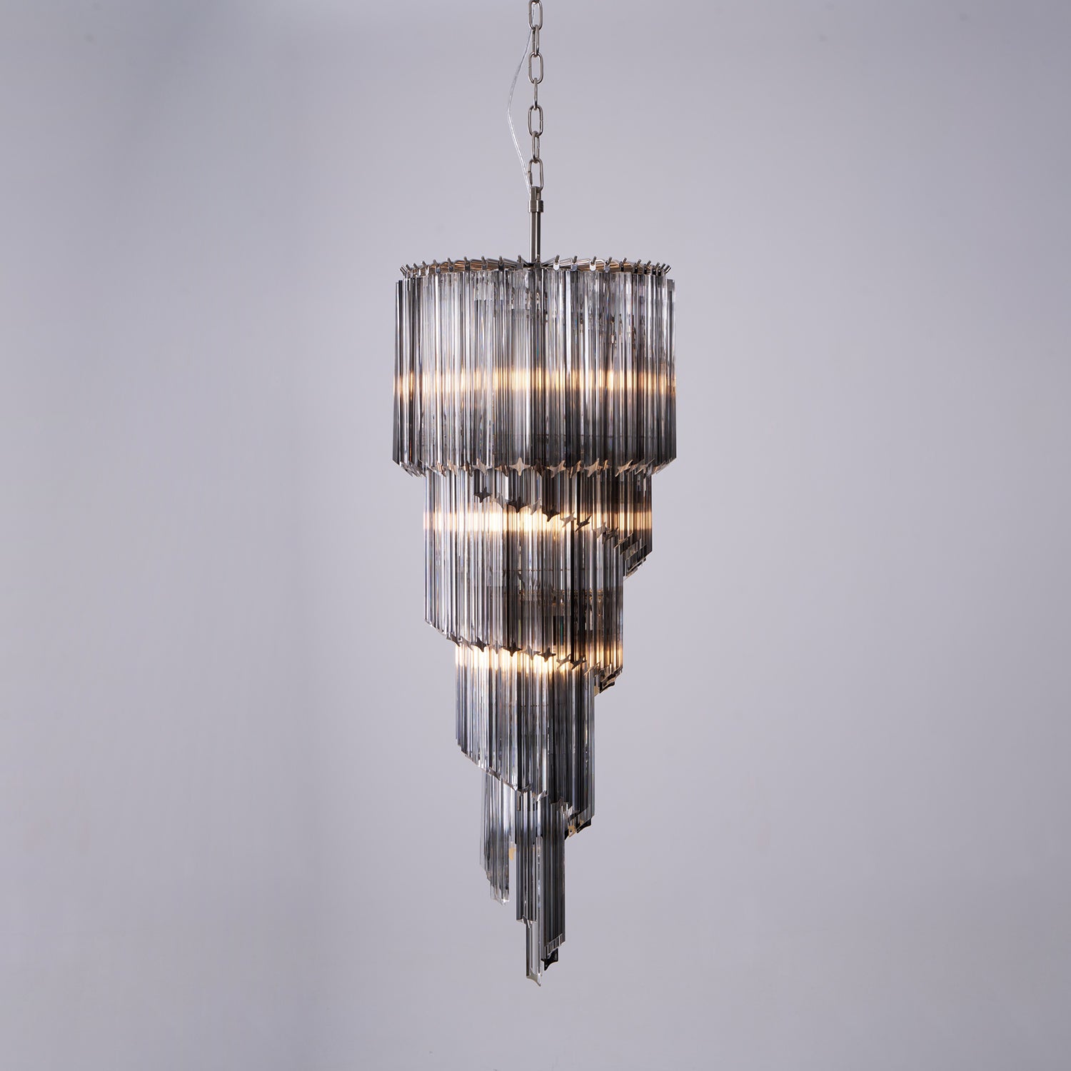Aurora Chandelier Smoked Glass Spiral - Neutralighting