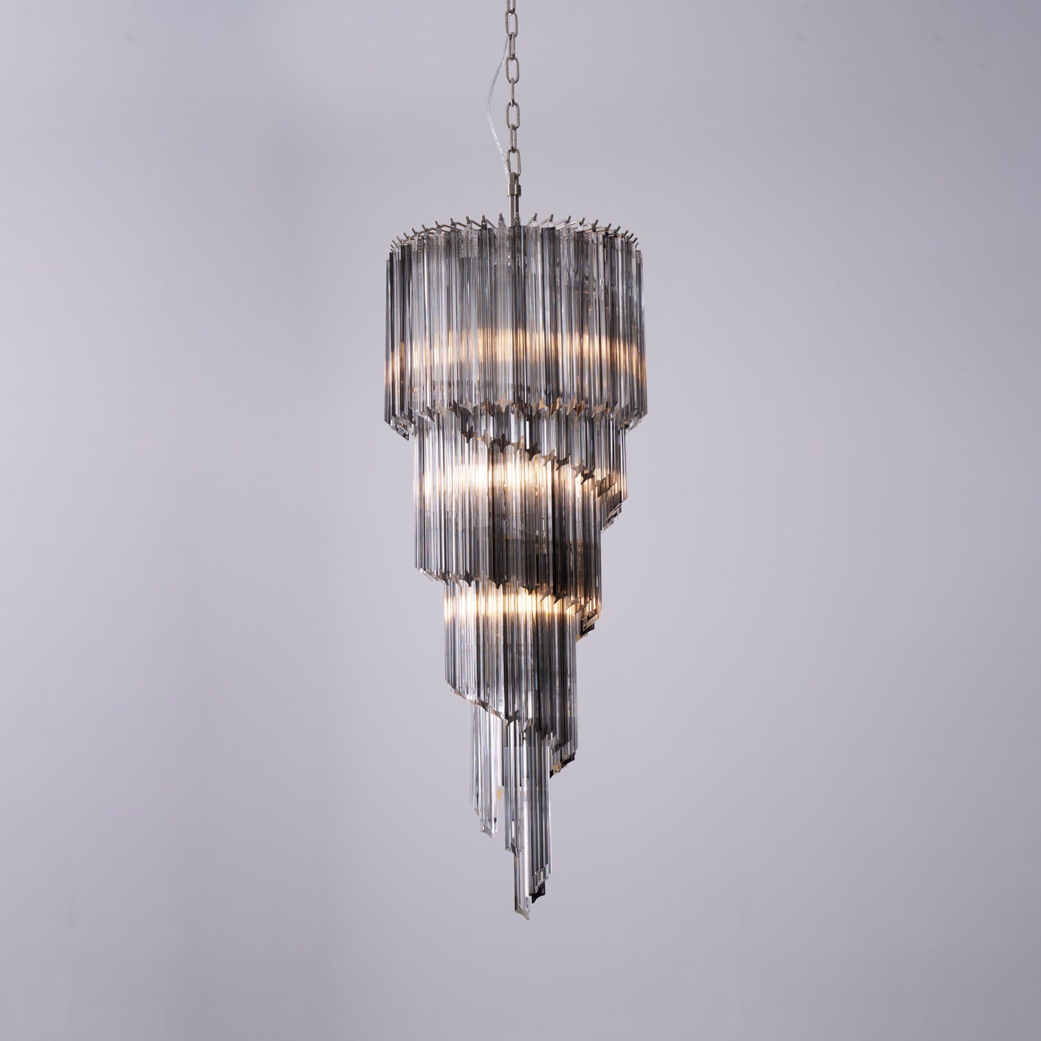 Aurora Chandelier Smoked Glass Spiral - Neutralighting