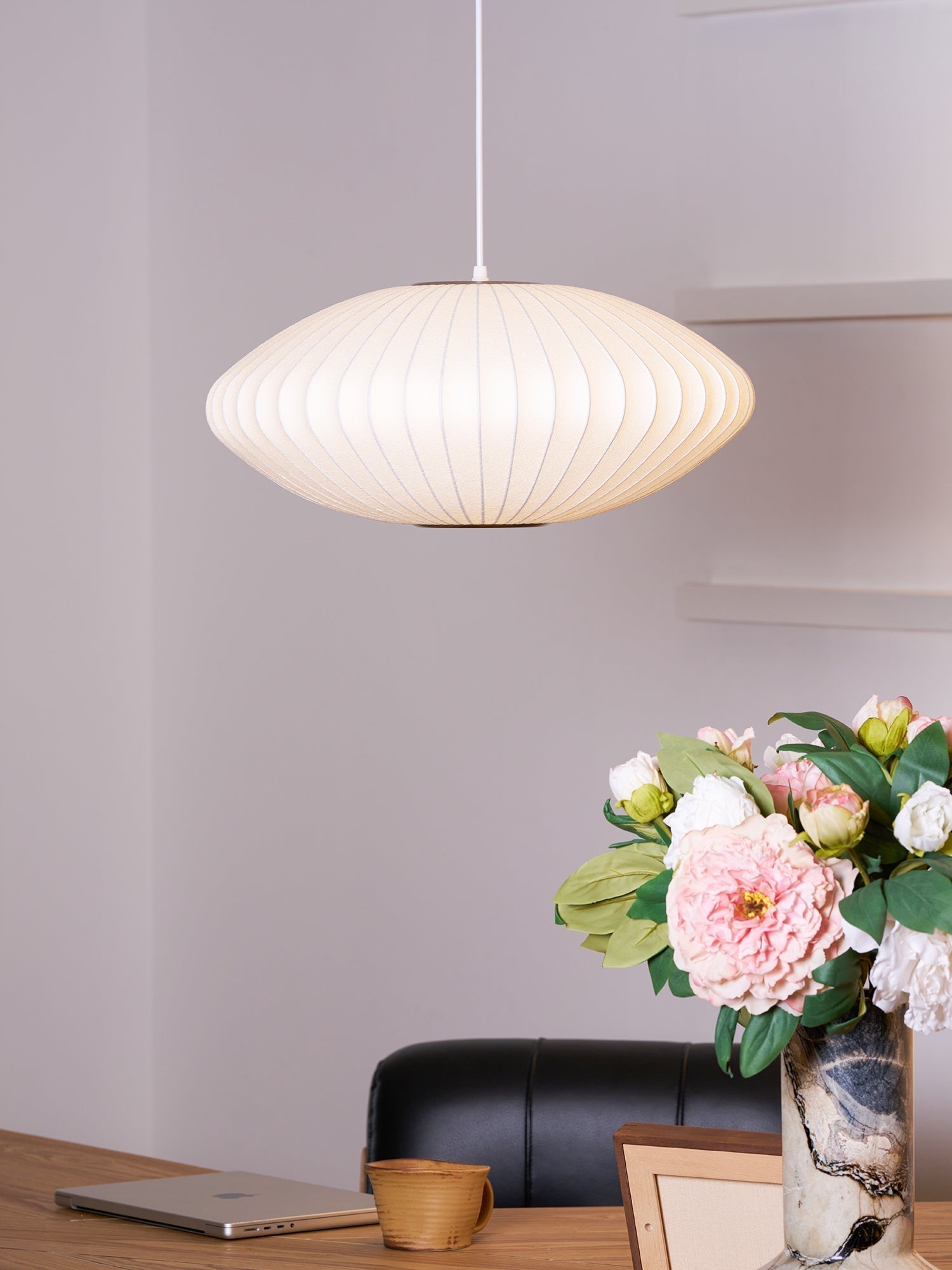 Nebula Blase Maulbeerseide Pendelleuchte Lampe-Letslighting