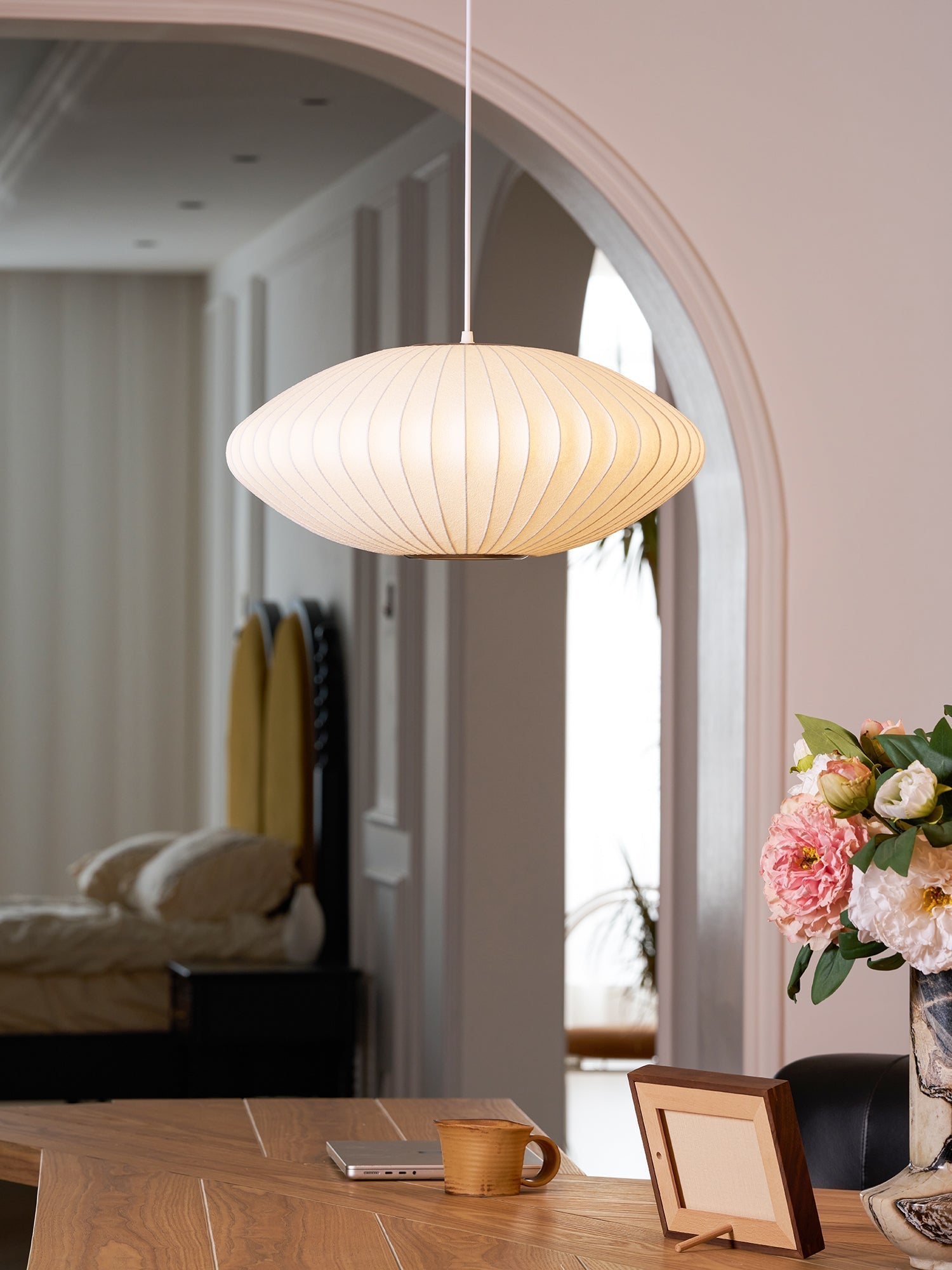Nebula Blase Maulbeerseide Pendelleuchte Lampe-Letslighting
