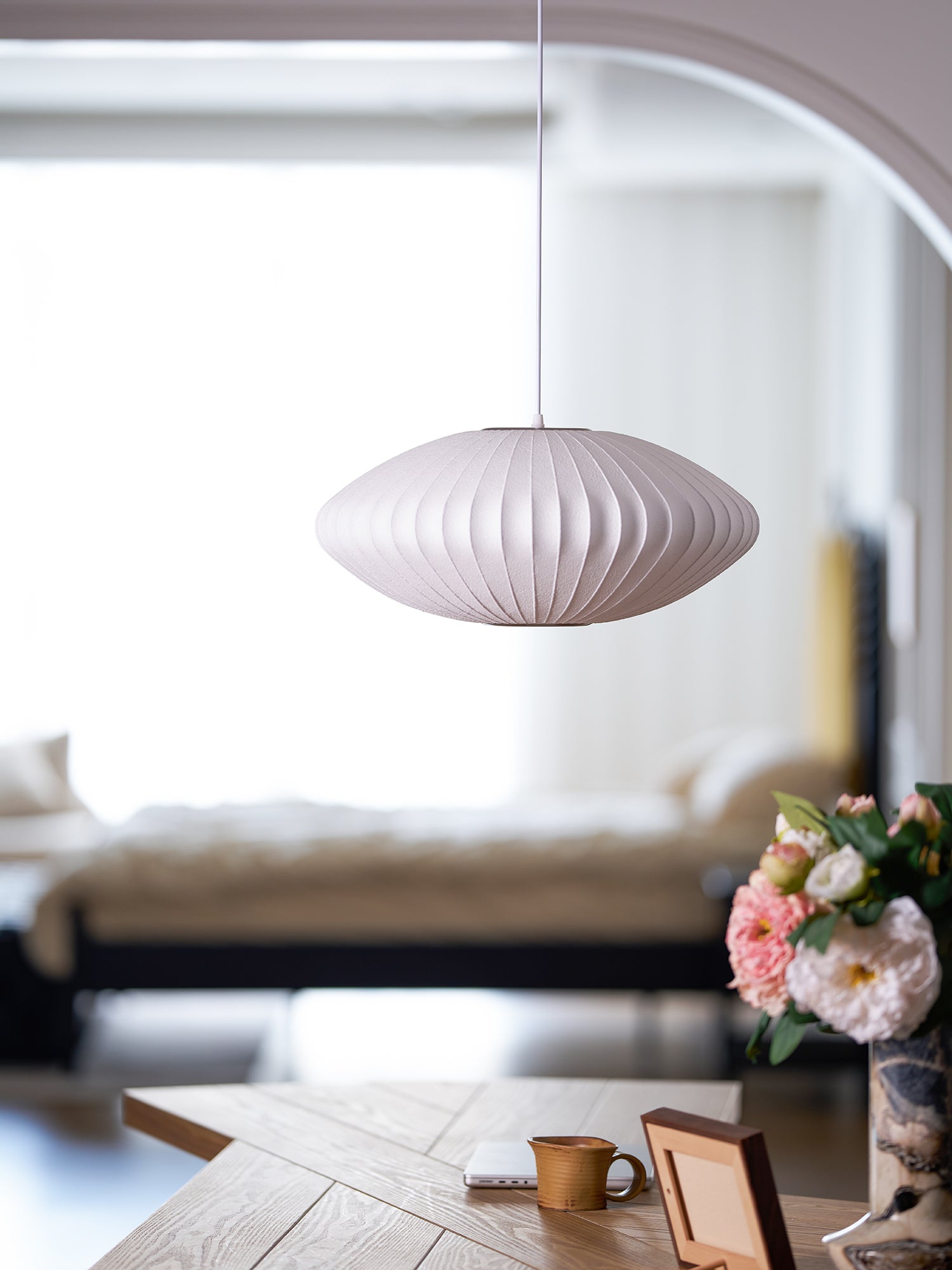 Nebula Blase Maulbeerseide Pendelleuchte Lampe-Letslighting