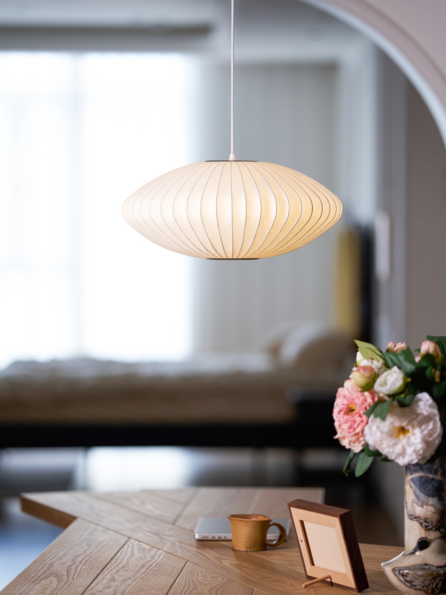 Nebula Blase Maulbeerseide Pendelleuchte Lampe-Letslighting