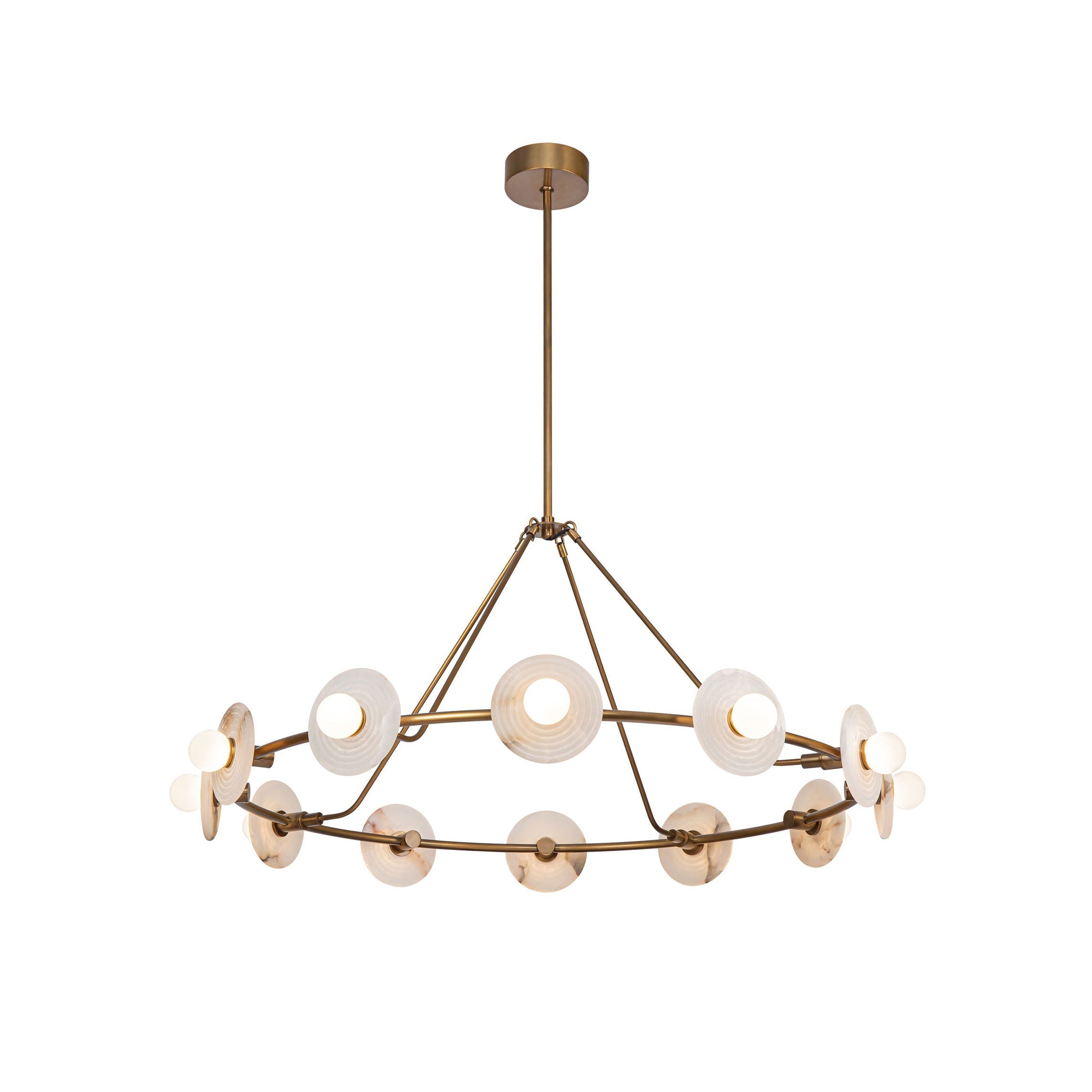 Ilirila Modern Elegance Alabaster Glass Chandelier - Letslighting