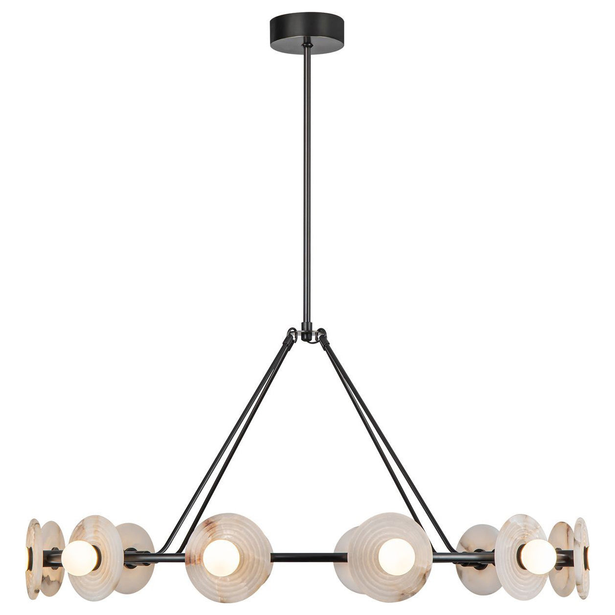Ilirila Modern Elegance Alabaster Glass Chandelier - Letslighting