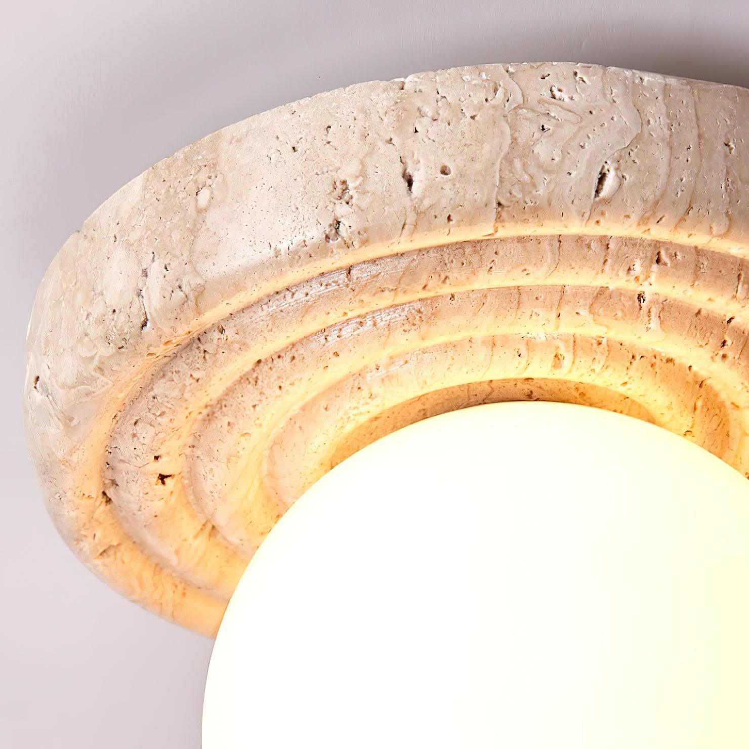 Dahlia Round Wall Lamp Travertine - Letslighting
