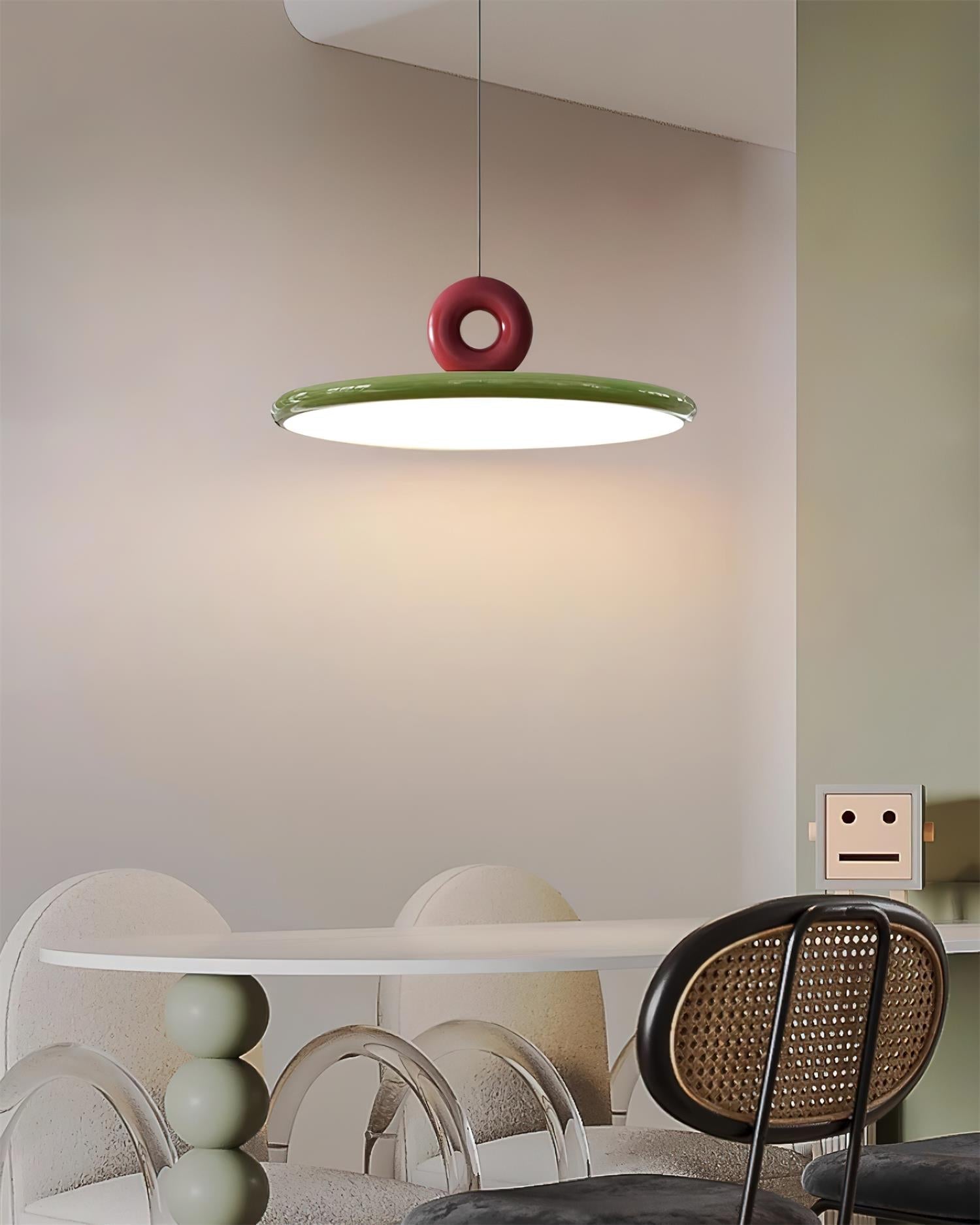 Pendant Lamp Acrylic Disc with Loop Detail Ambient Minimalist - Letslighting