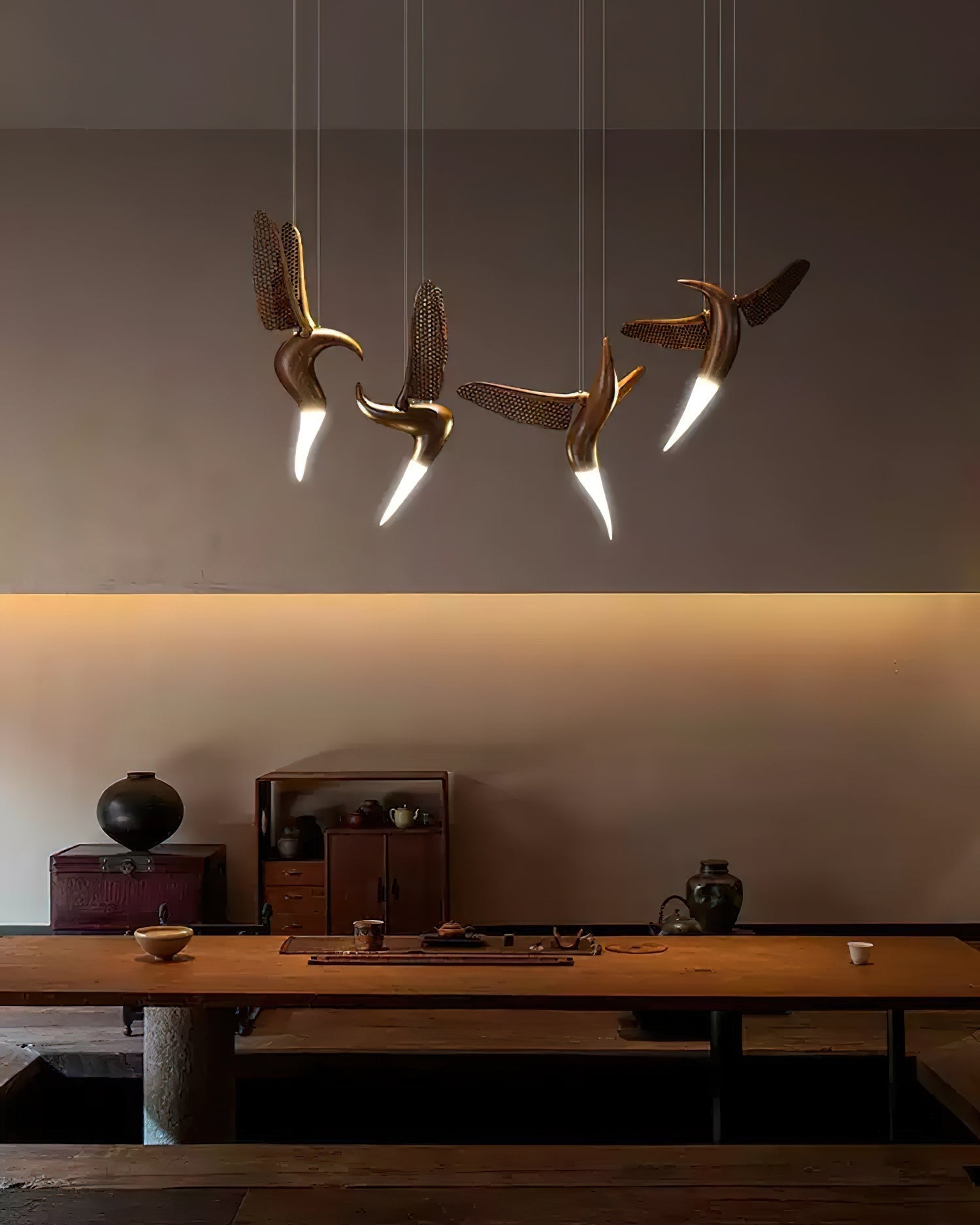 Elsilor Vogelinspirierte Holzpendelleuchte-Letslighting