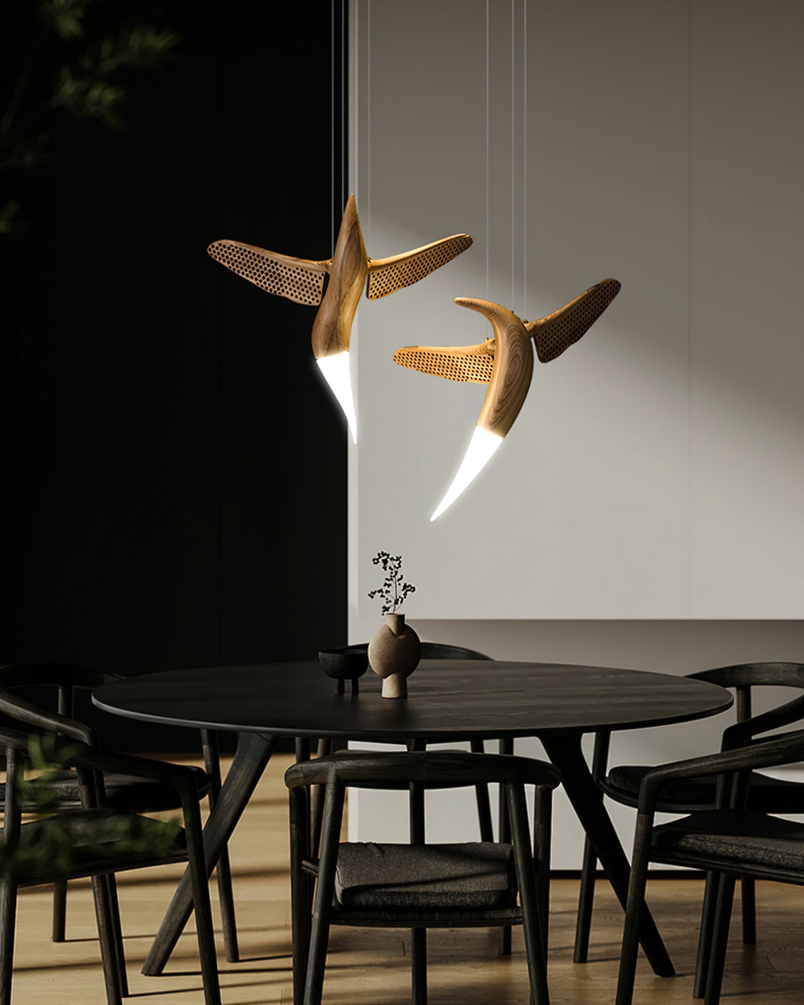 Elsilor Vogelinspirierte Holzpendelleuchte-Letslighting
