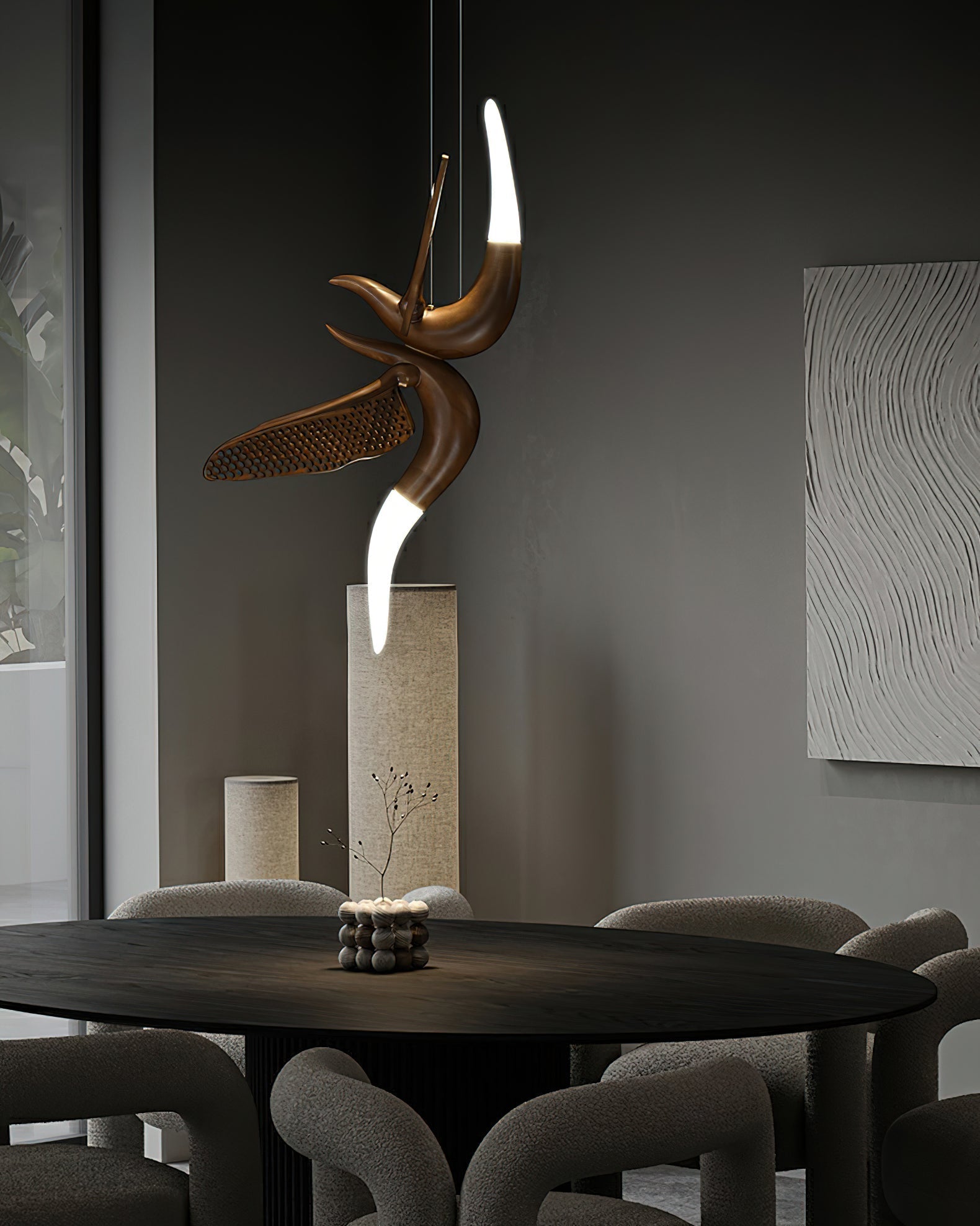 Elsilor Vogelinspirierte Holzpendelleuchte-Letslighting