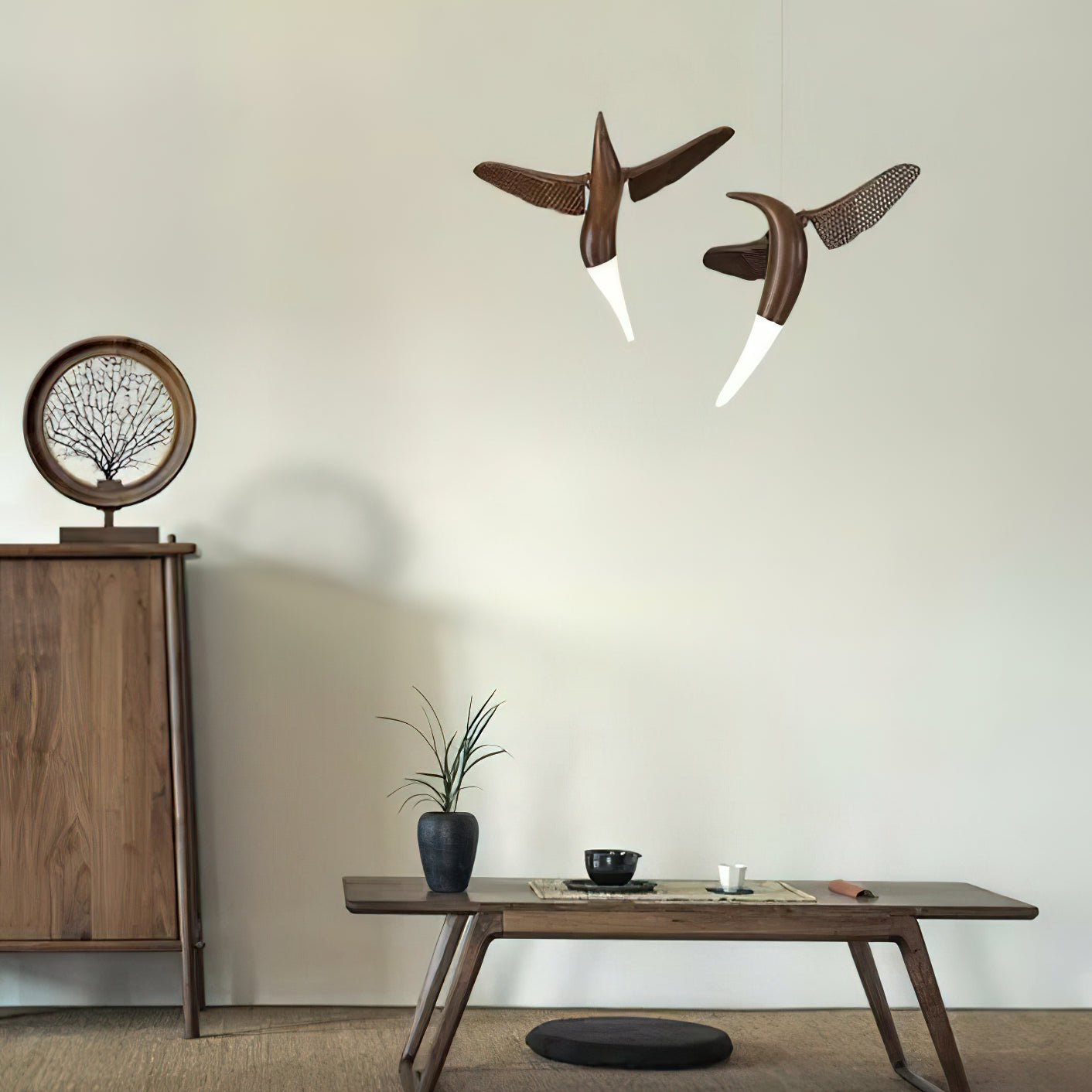 Elsilor Vogelinspirierte Holzpendelleuchte-Letslighting