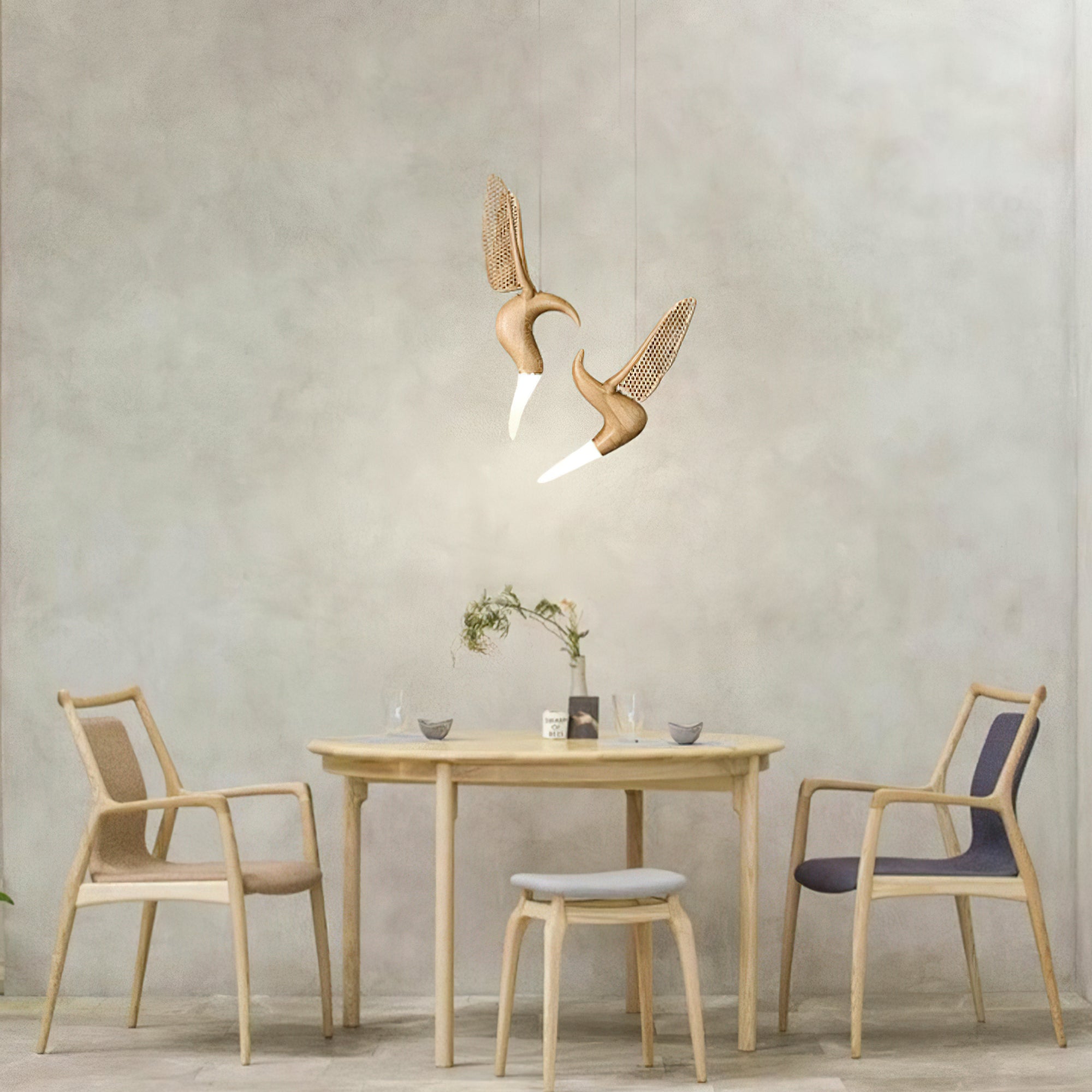 Elsilor Vogelinspirierte Holzpendelleuchte-Letslighting