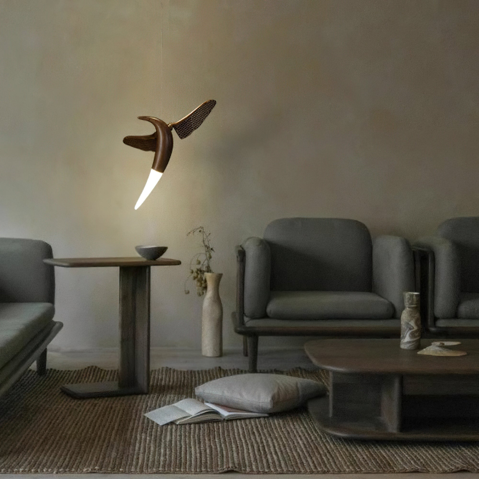 Elsilor Vogelinspirierte Holzpendelleuchte-Letslighting